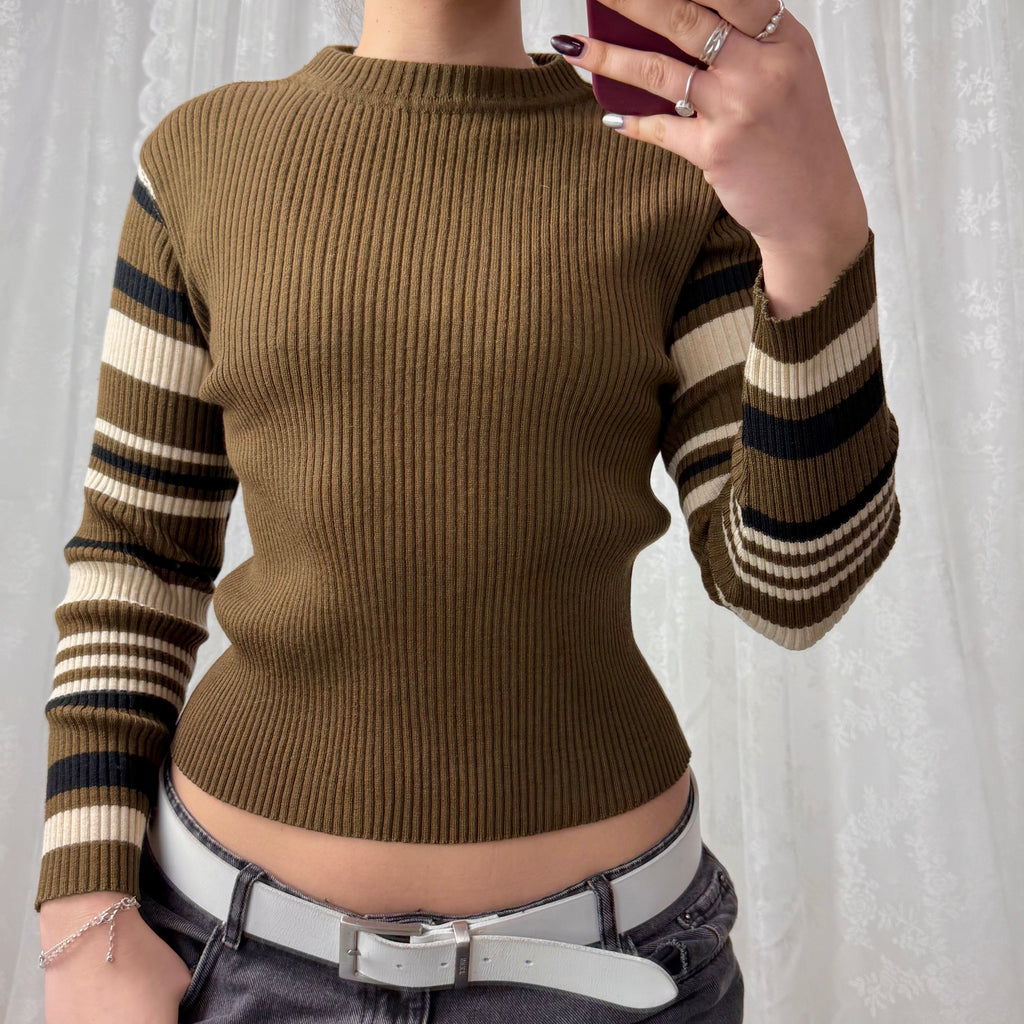 Brown striped sweater