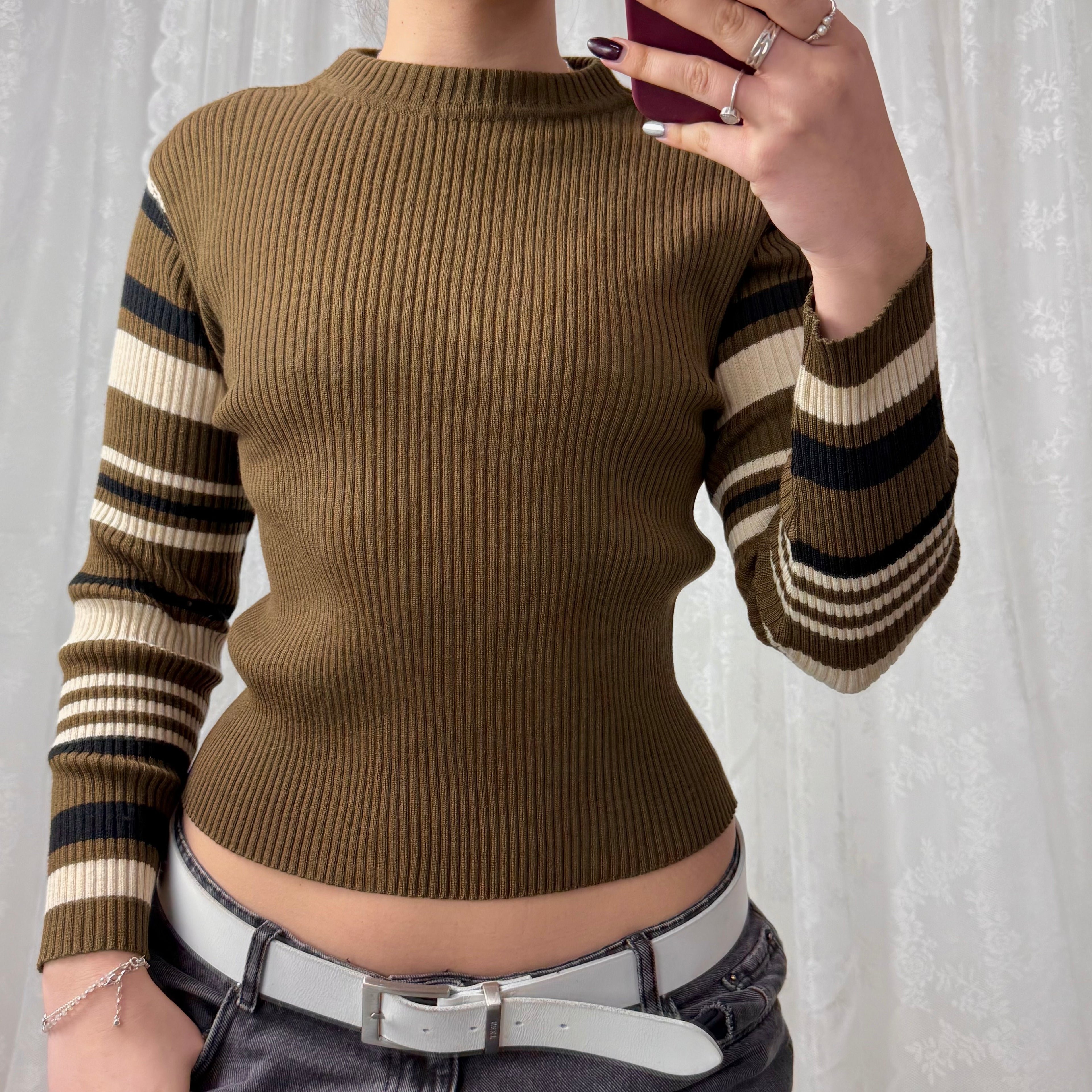Brown striped sweater