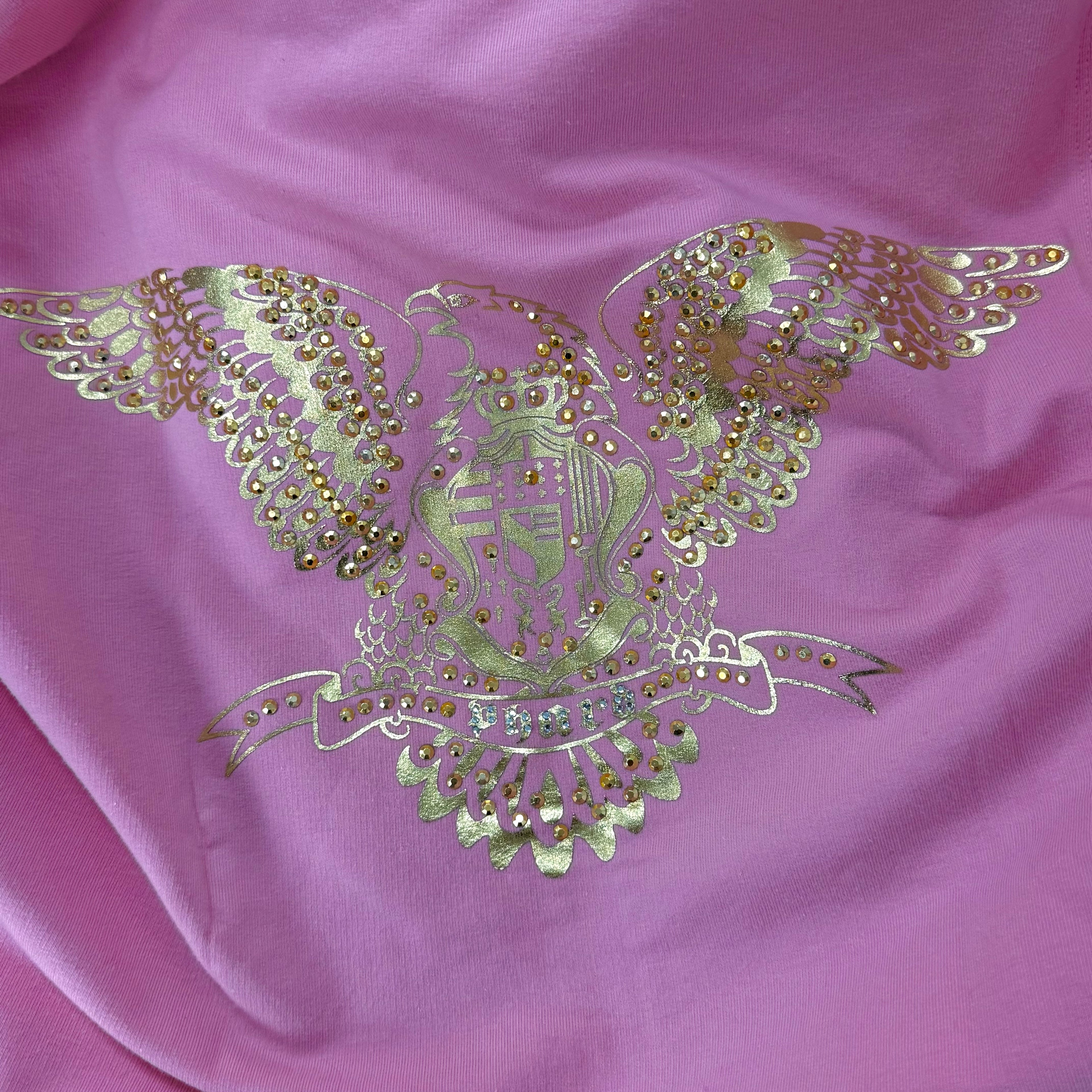 Pink and gold studded zip up