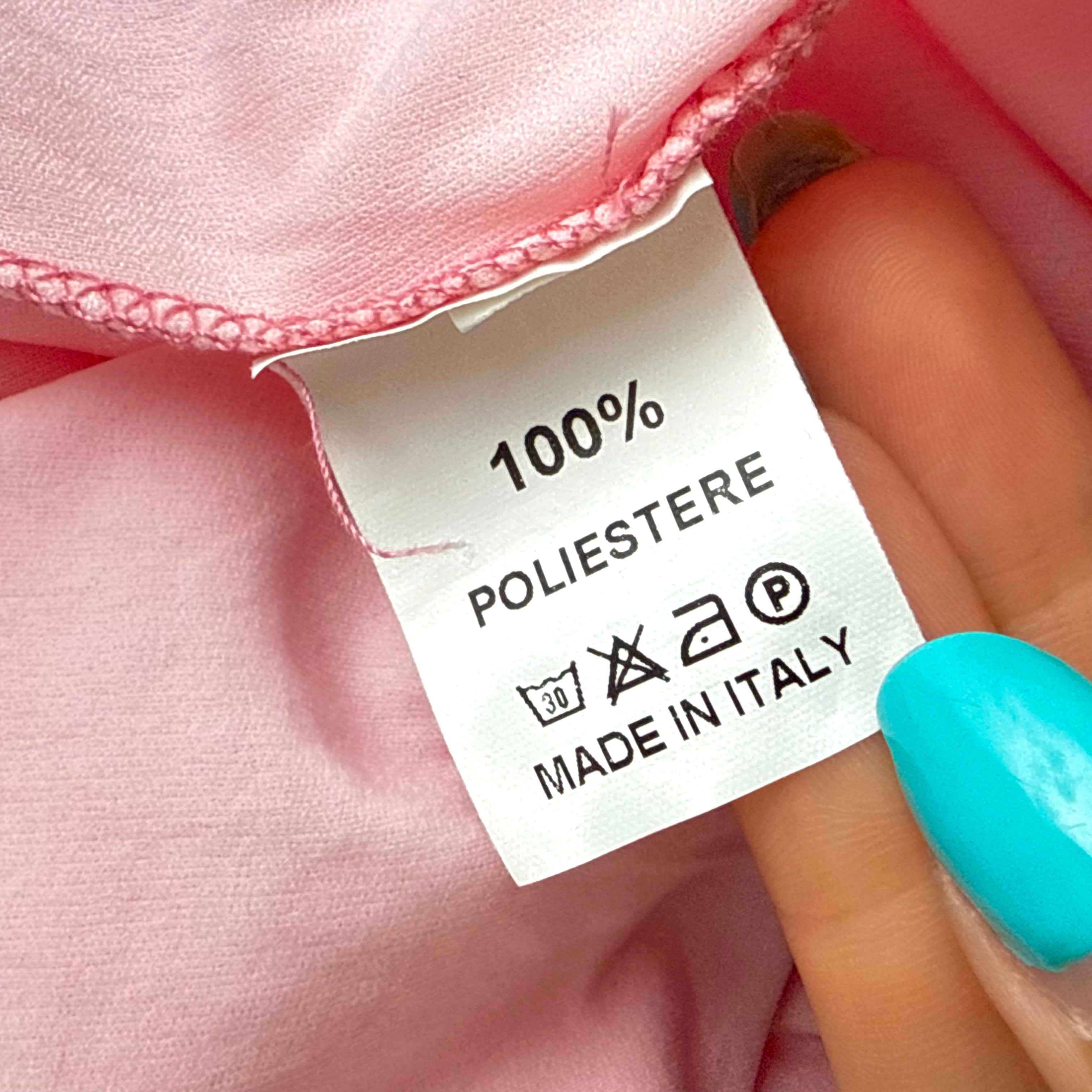 Pink mesh asymmetrical cowl neck dress