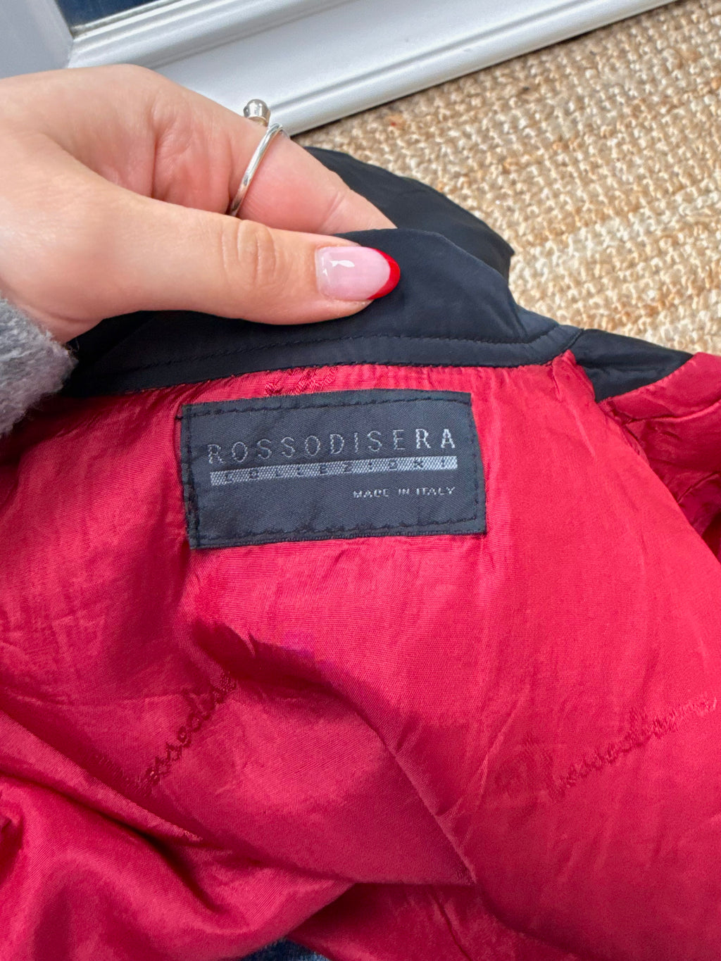 Black shiny Longlined button up jacket