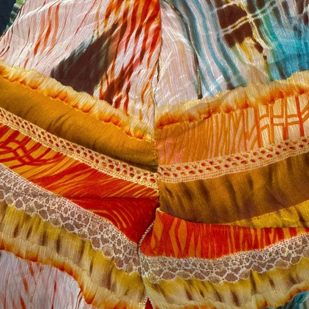 Multicoloured open cami top