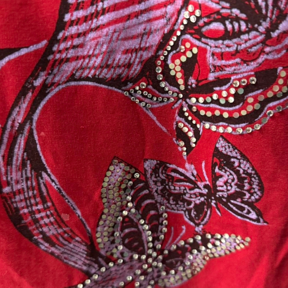 Red graphic y2k baby tee