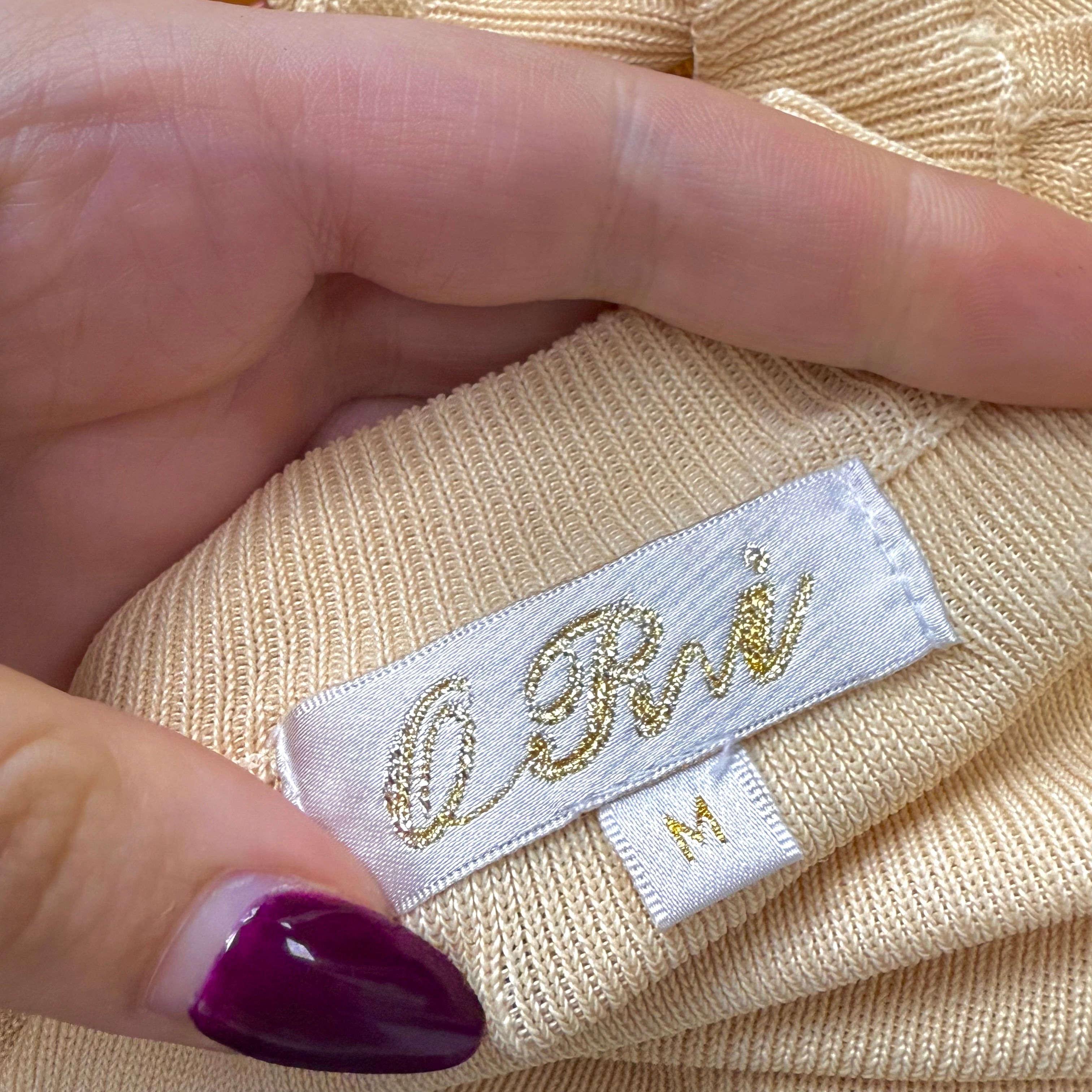 Beige sequin racer top