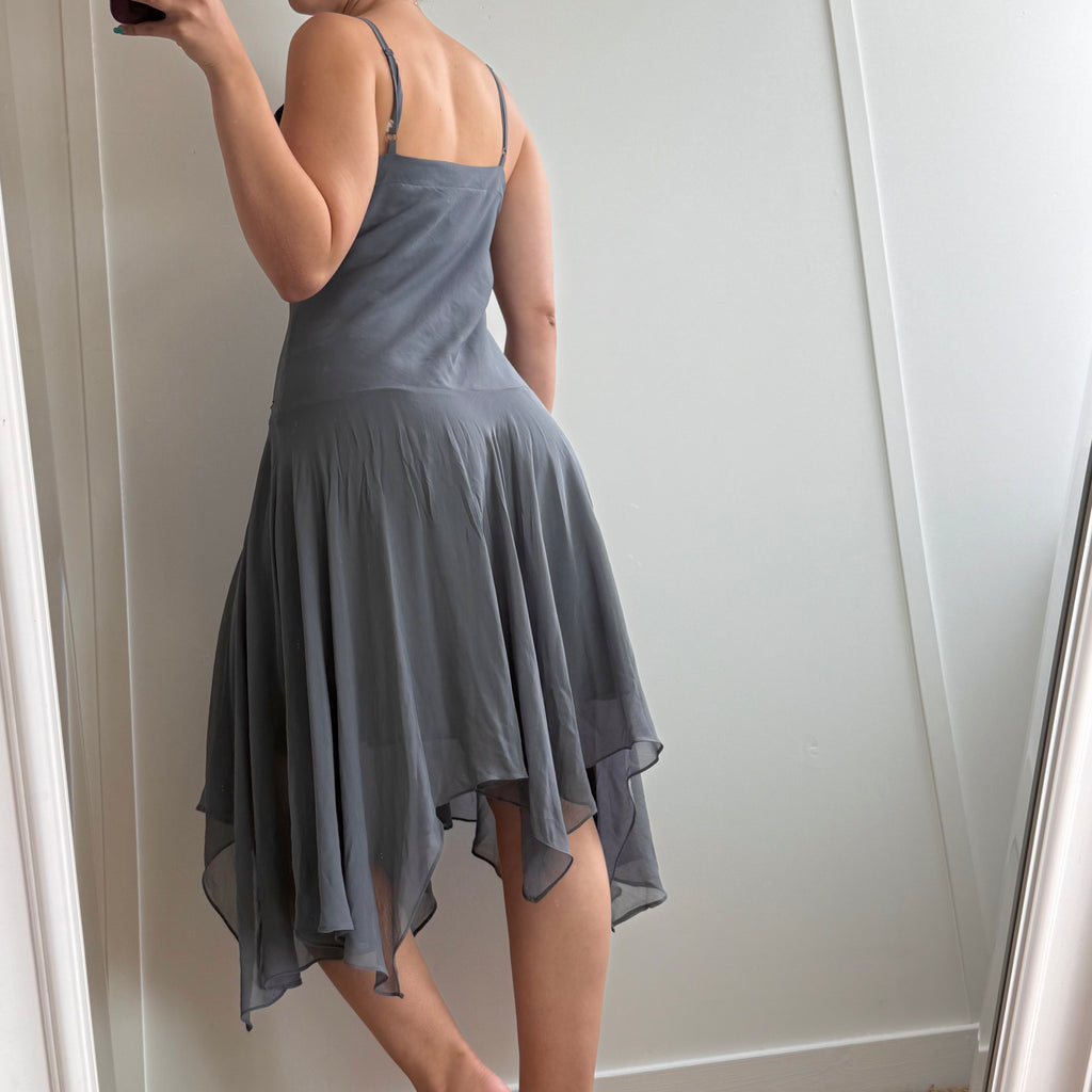 Grey mesh sequin detailed fairy dress