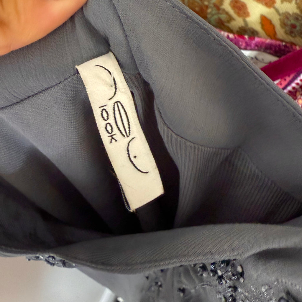Grey mesh sequin detailed fairy dress
