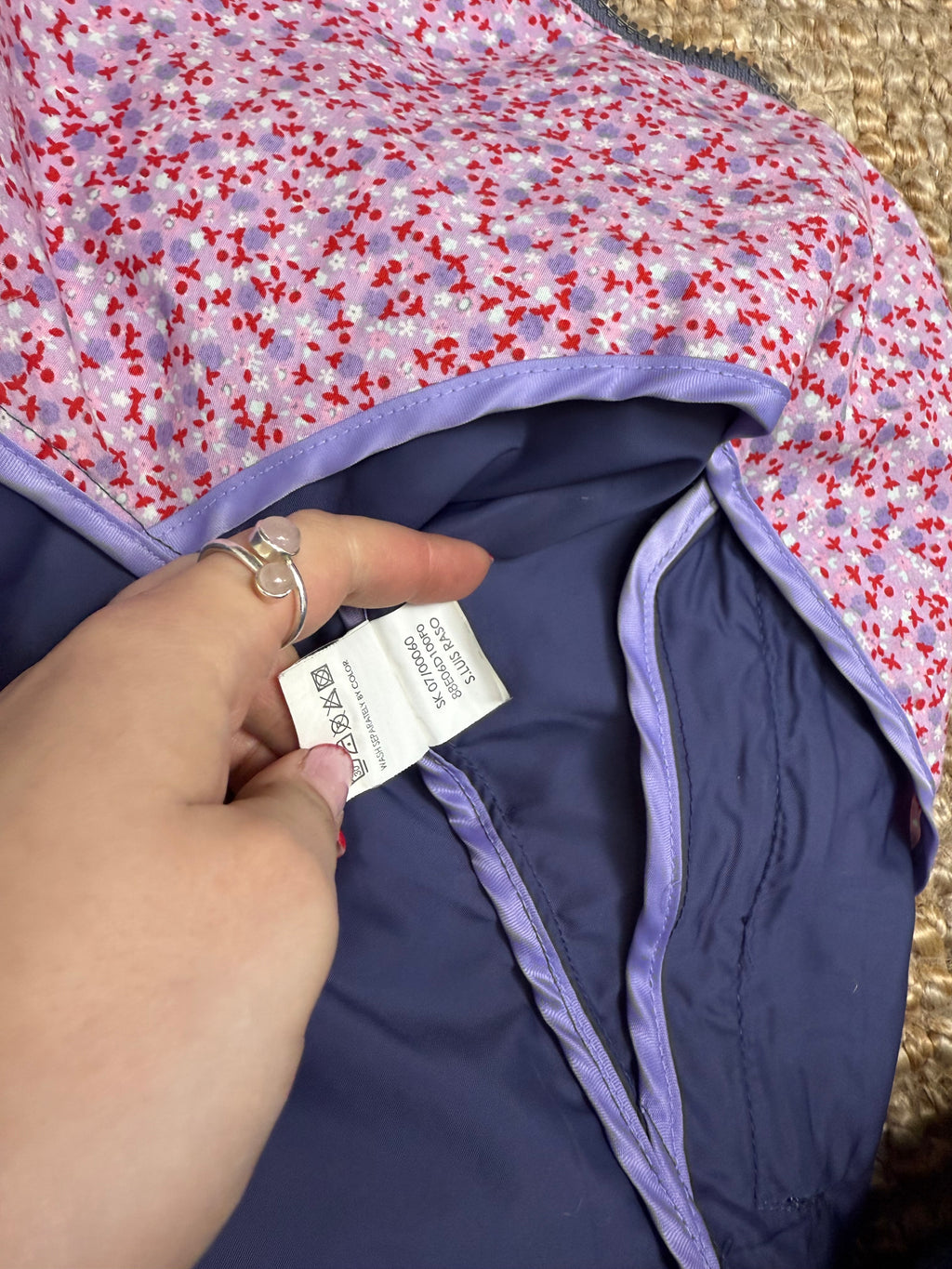 Purple shiny double zip lightweight jacket