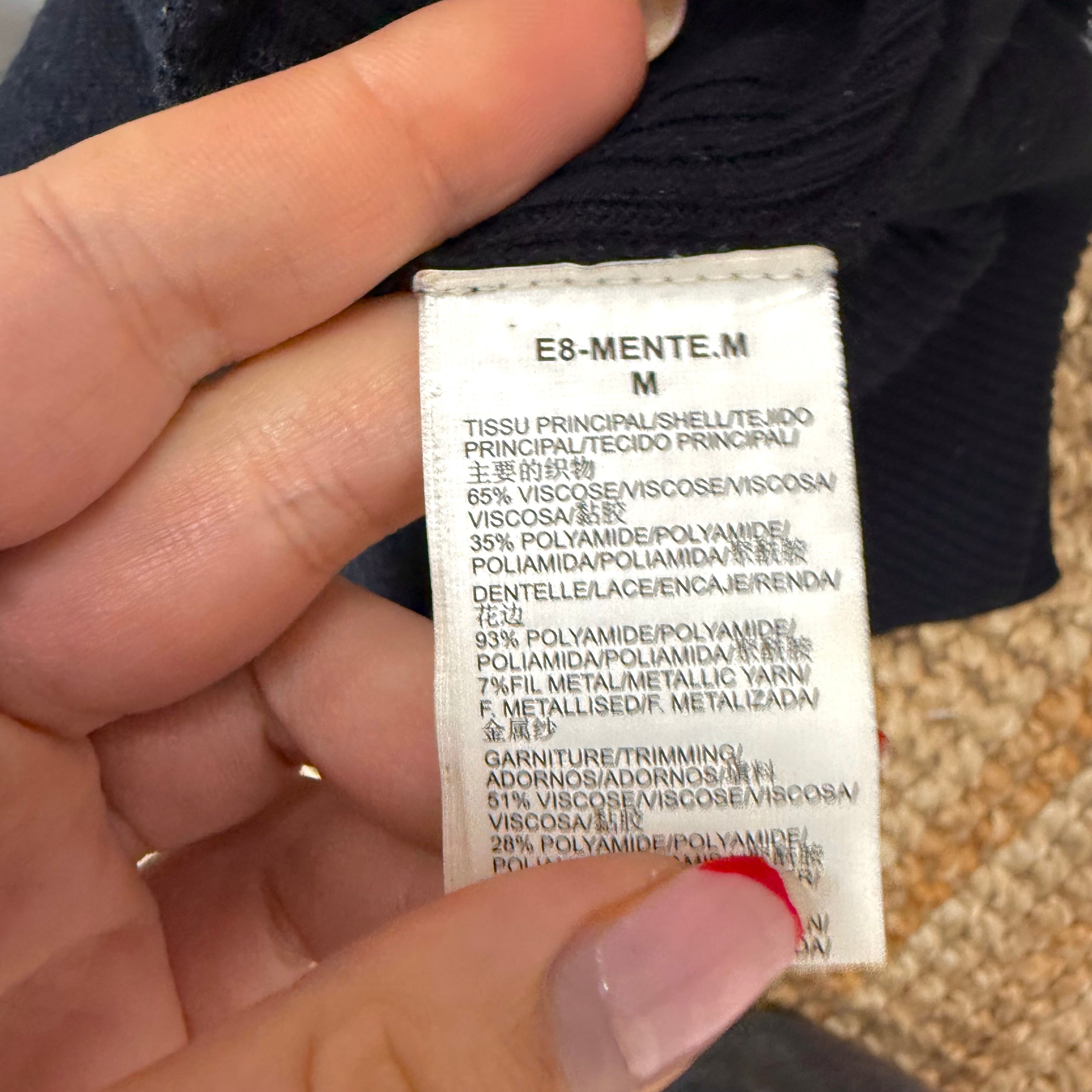 Black layered mesh glittery top