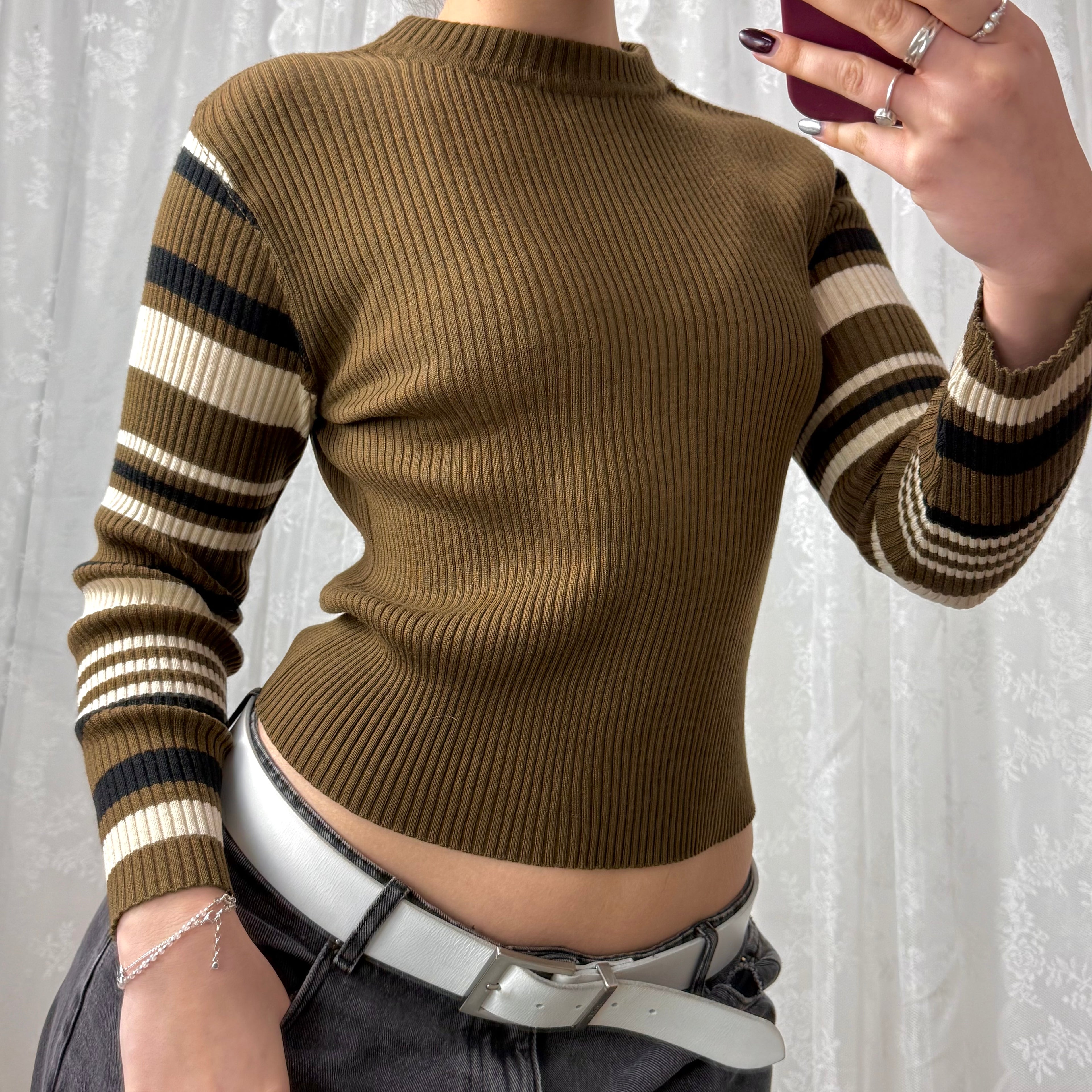 Brown striped sweater