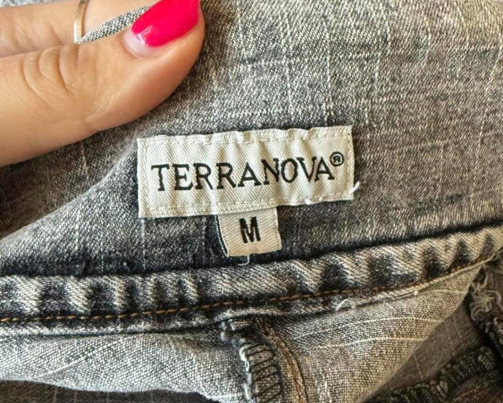 Grey denim vintage button up blazer jacket