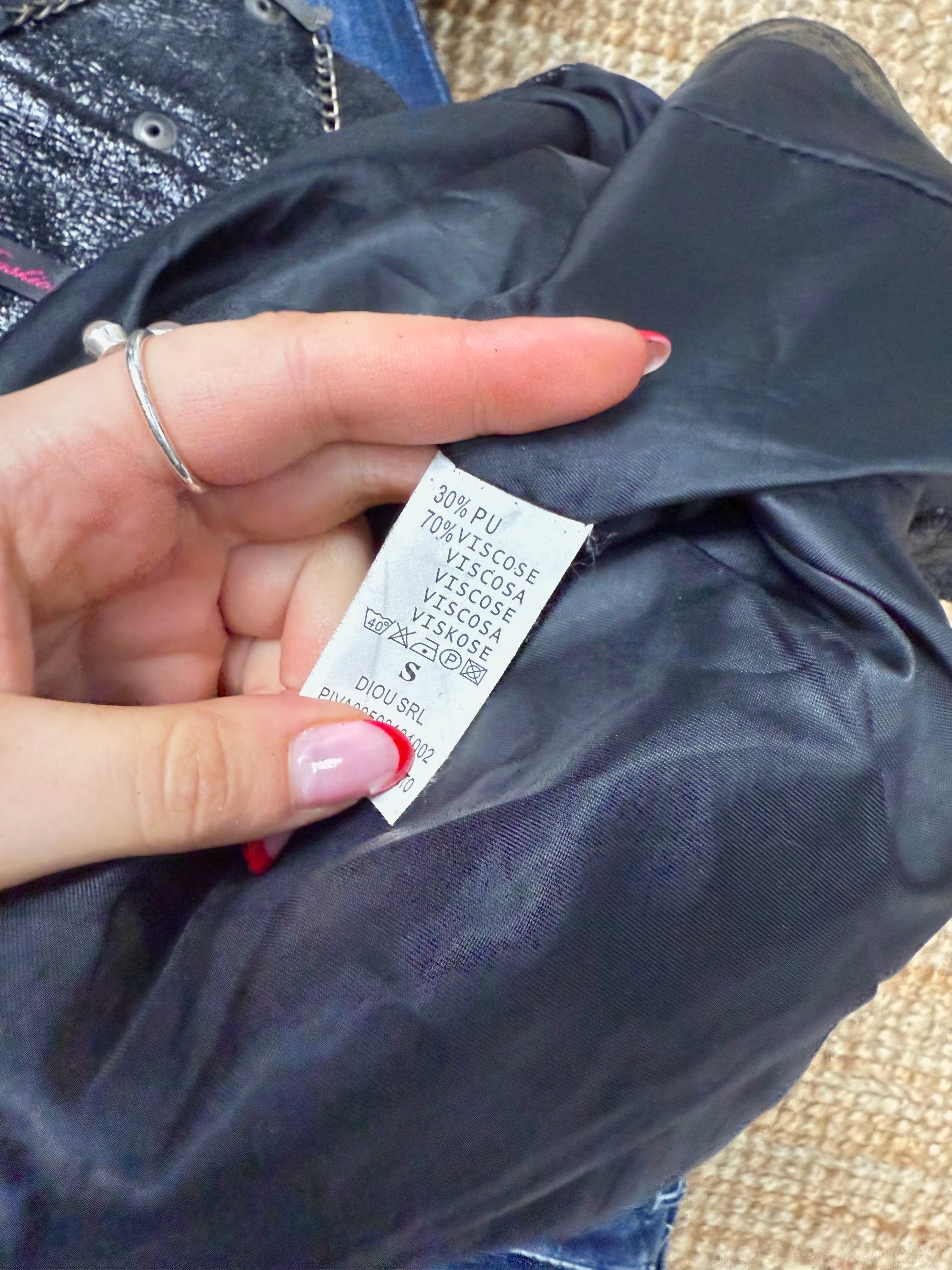 Black shiny/glittery bomber jacket