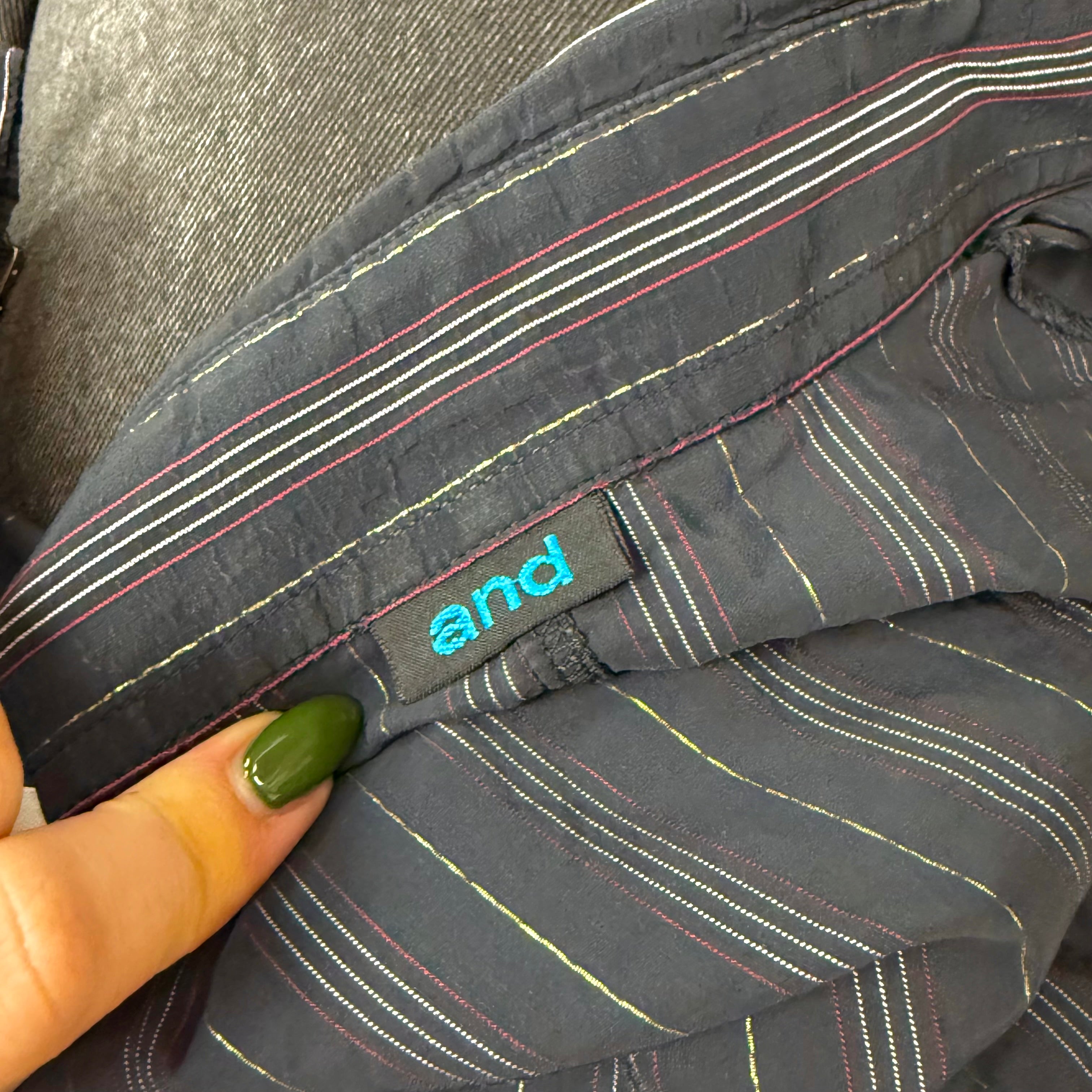 Blue striped collared zip up shirt