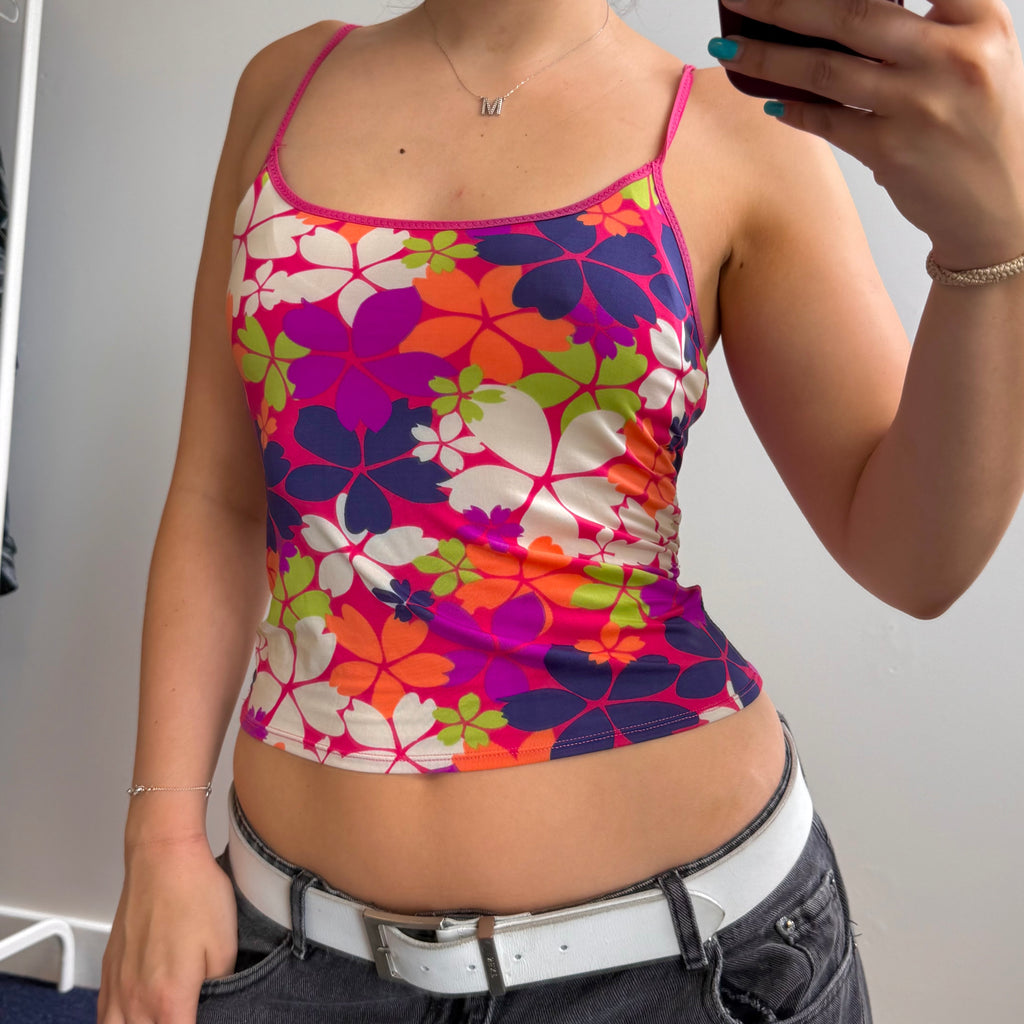 Slinky multicoloured floral tank top