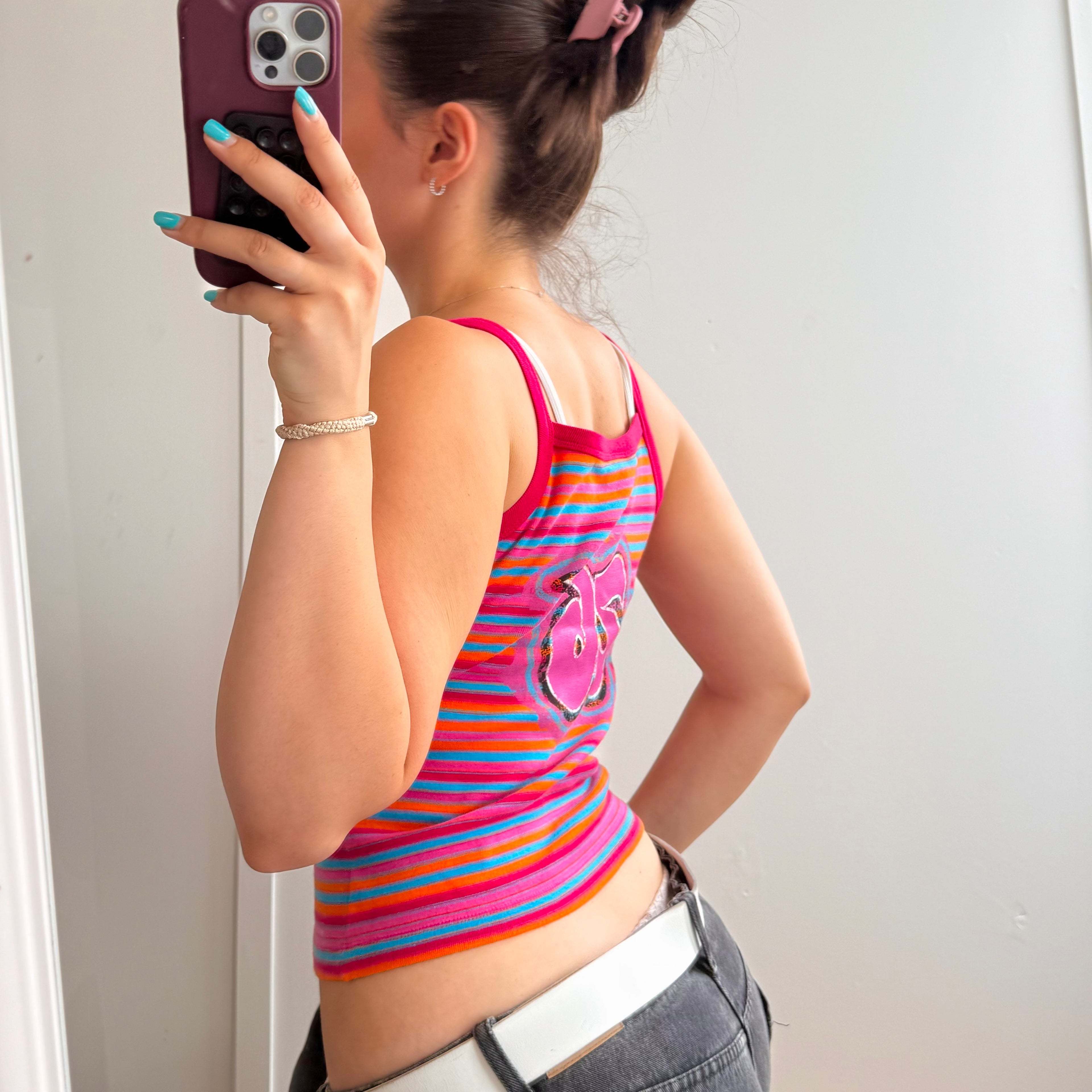 Multicoloured striped tank top