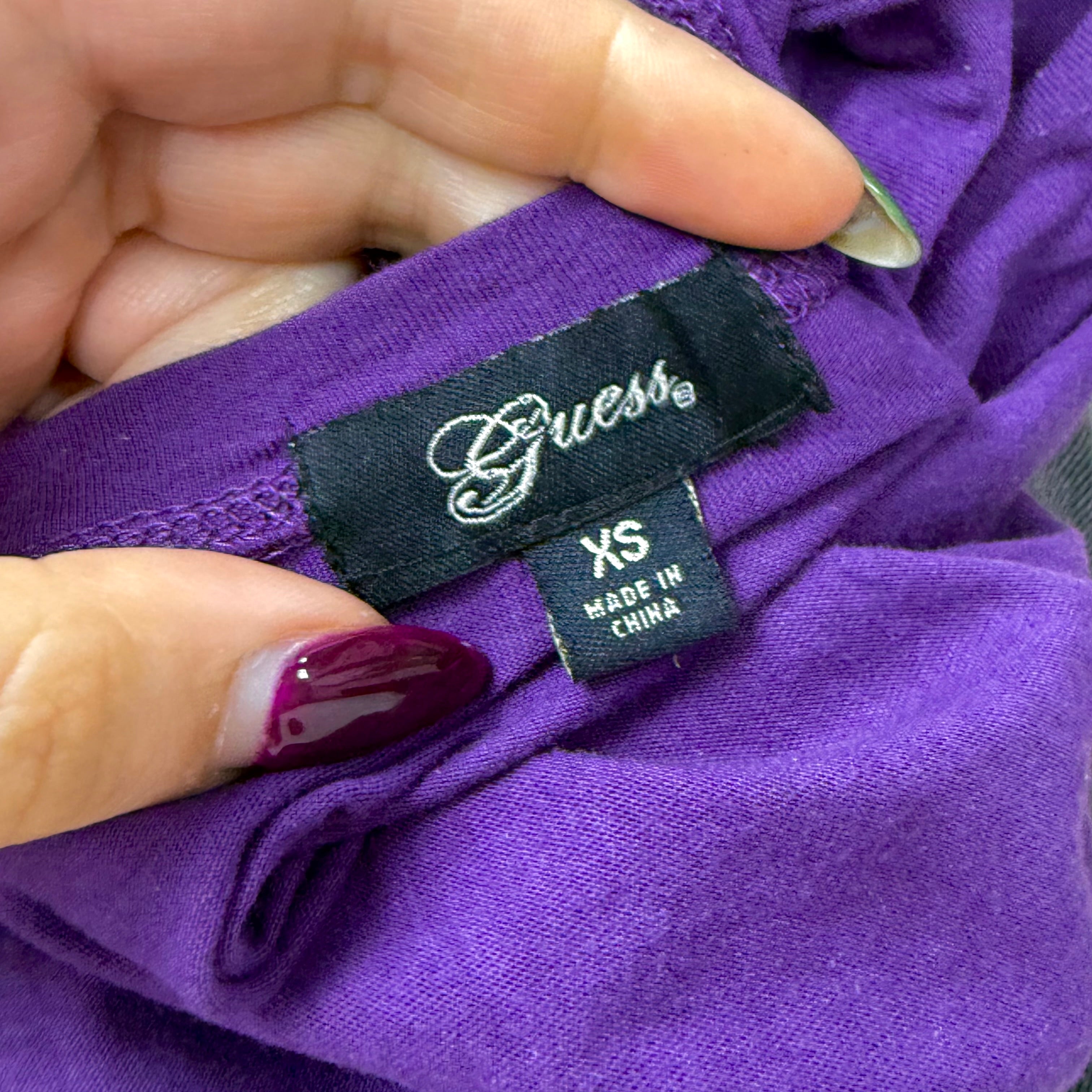 Purple and black sequin baby tee
