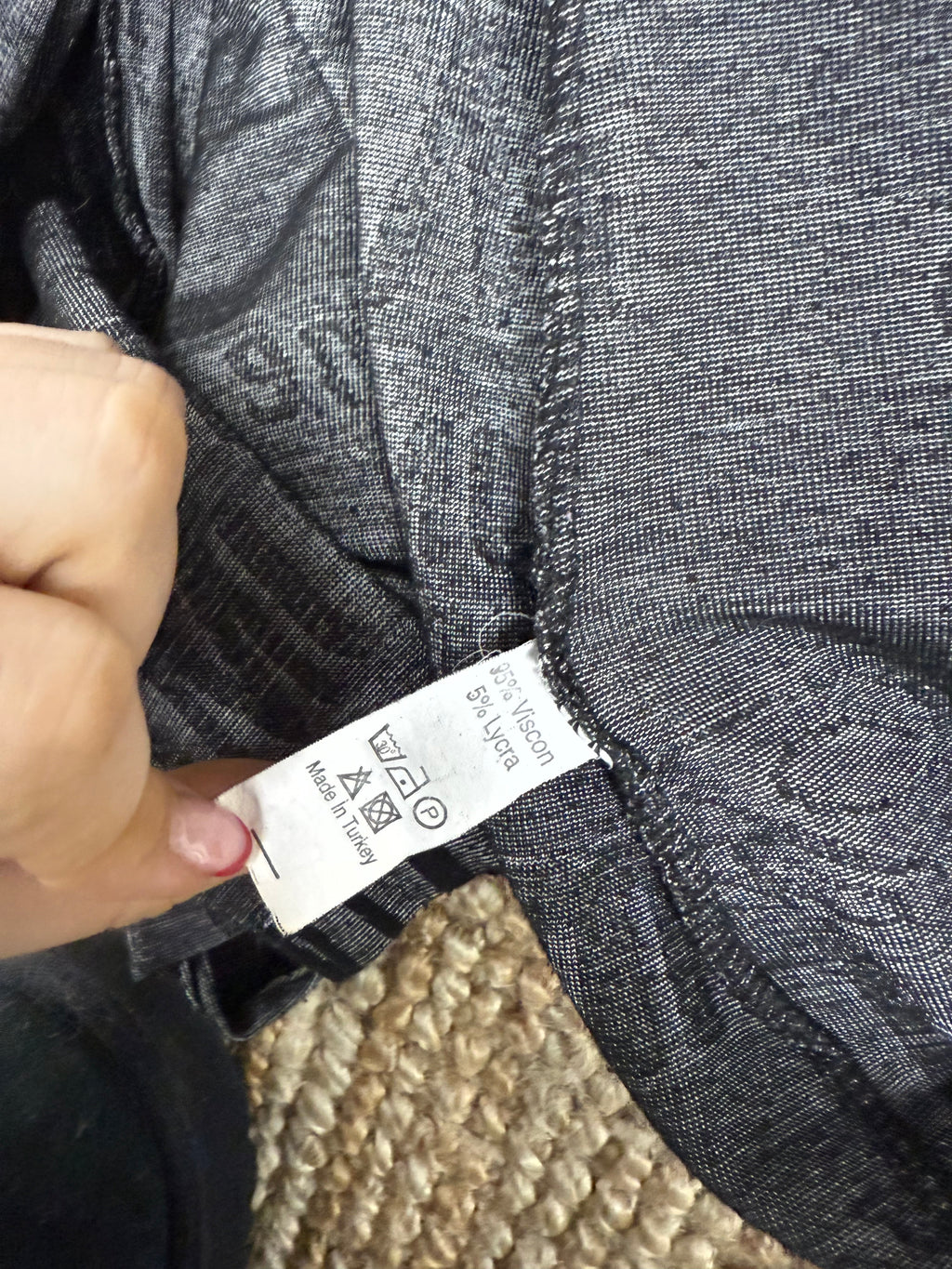 Grey and black logo mini dress with rhinestones