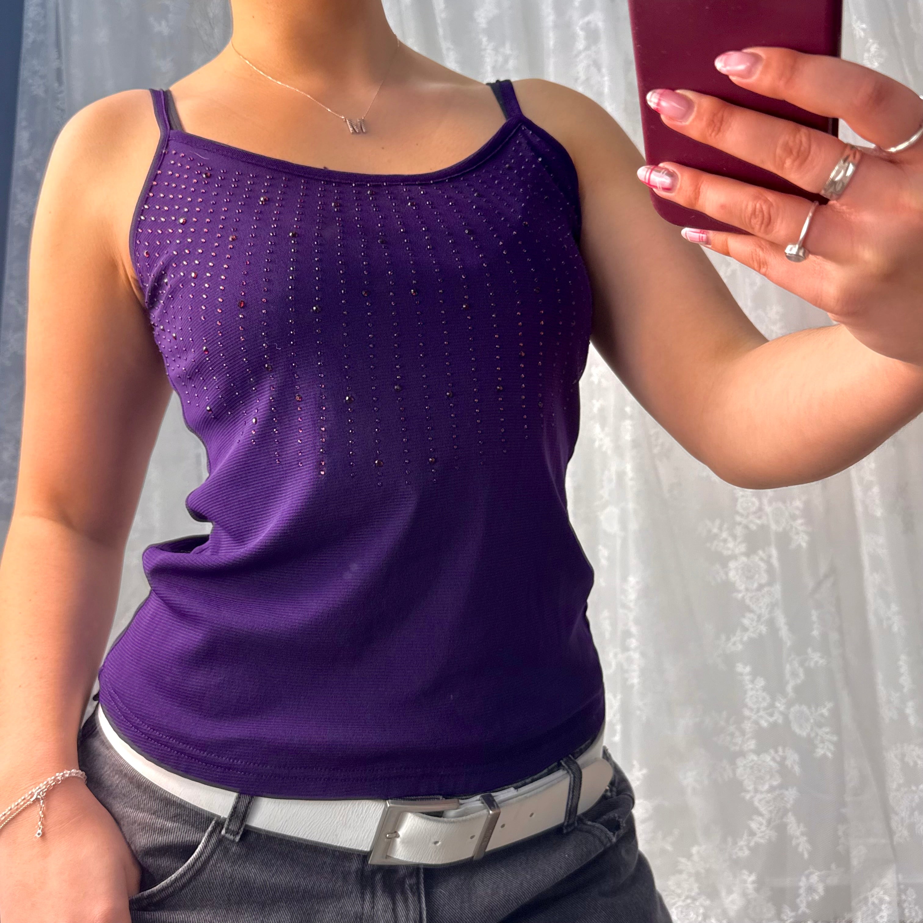 Purple gem cami top