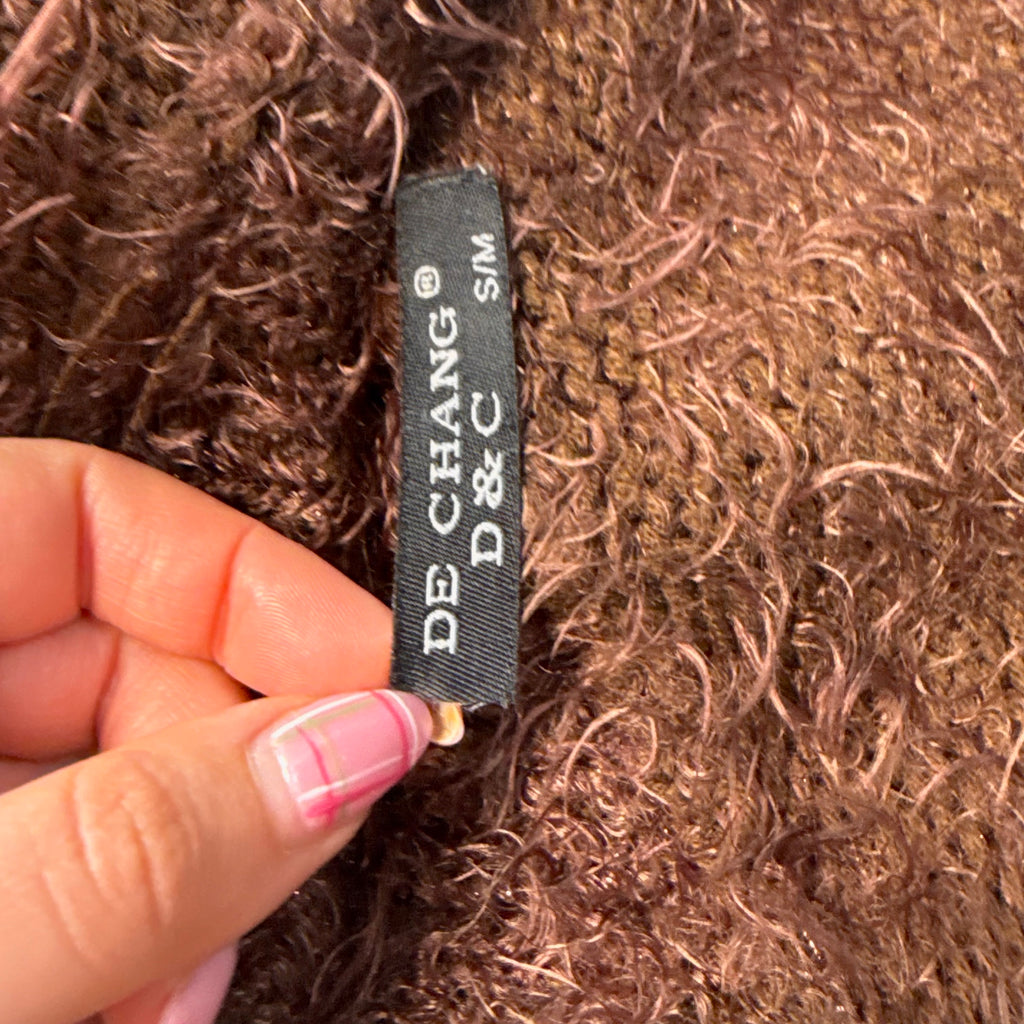 Brown fluffy wool blend sweater