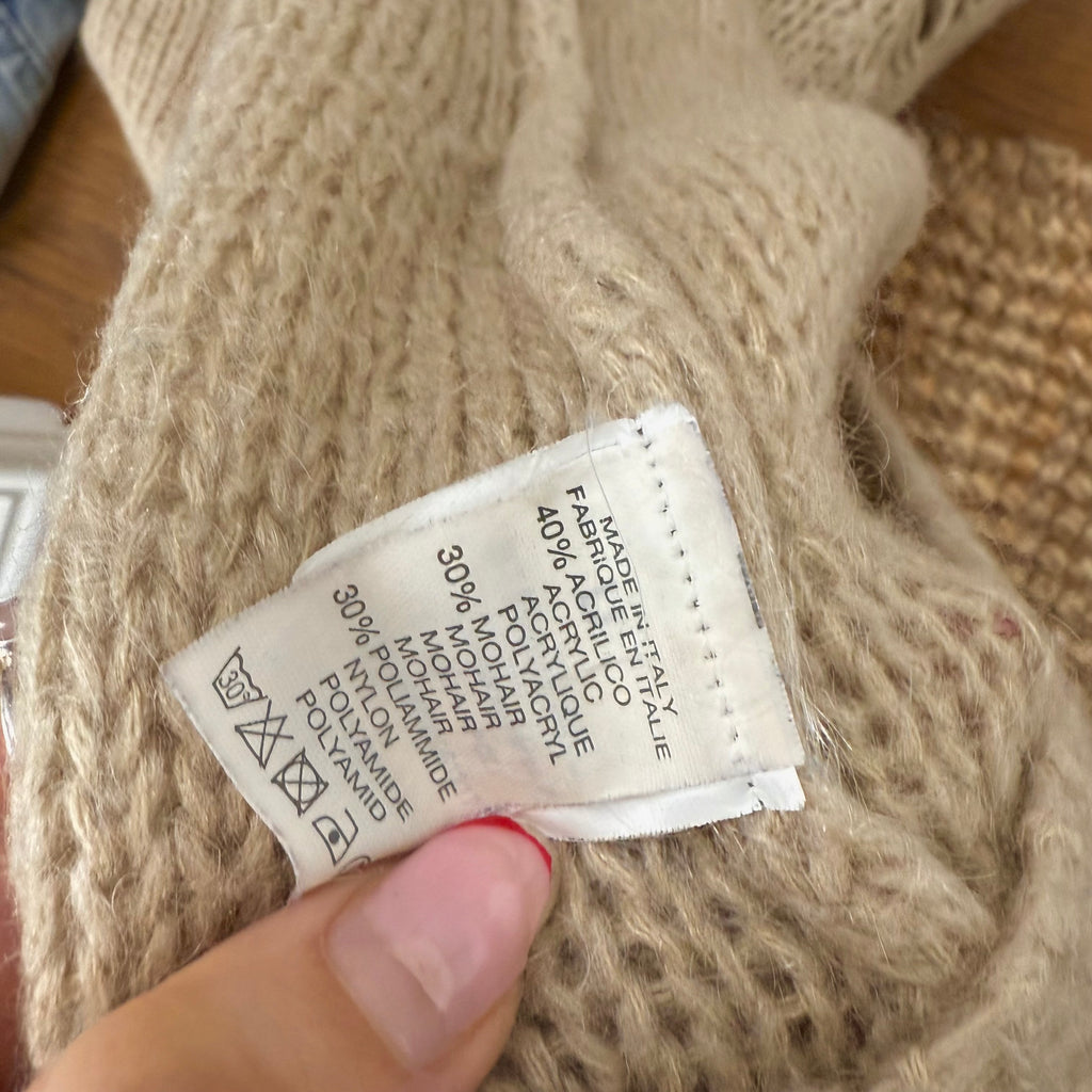 Beige cut out sweater