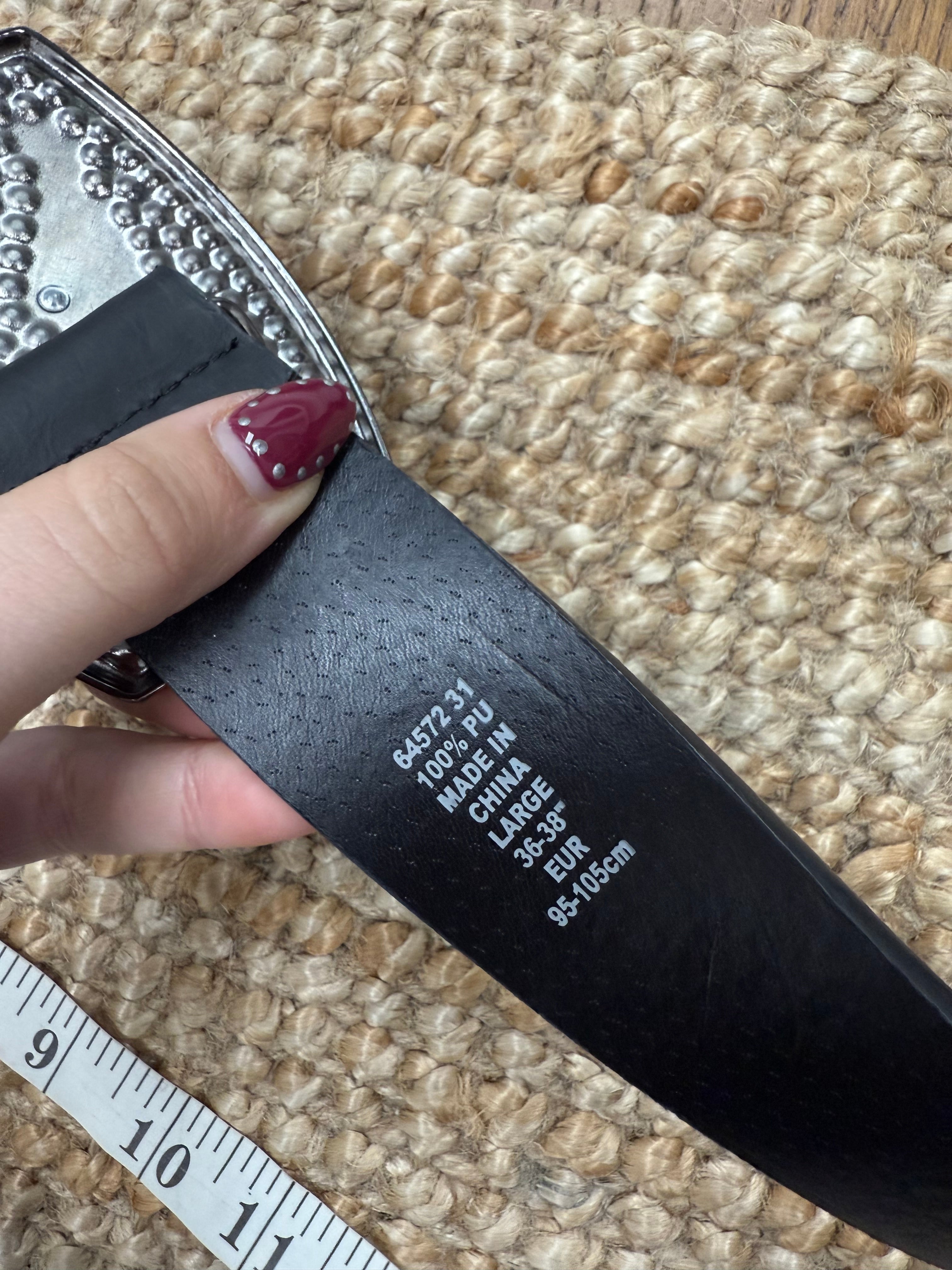 Black diamanté lady belt