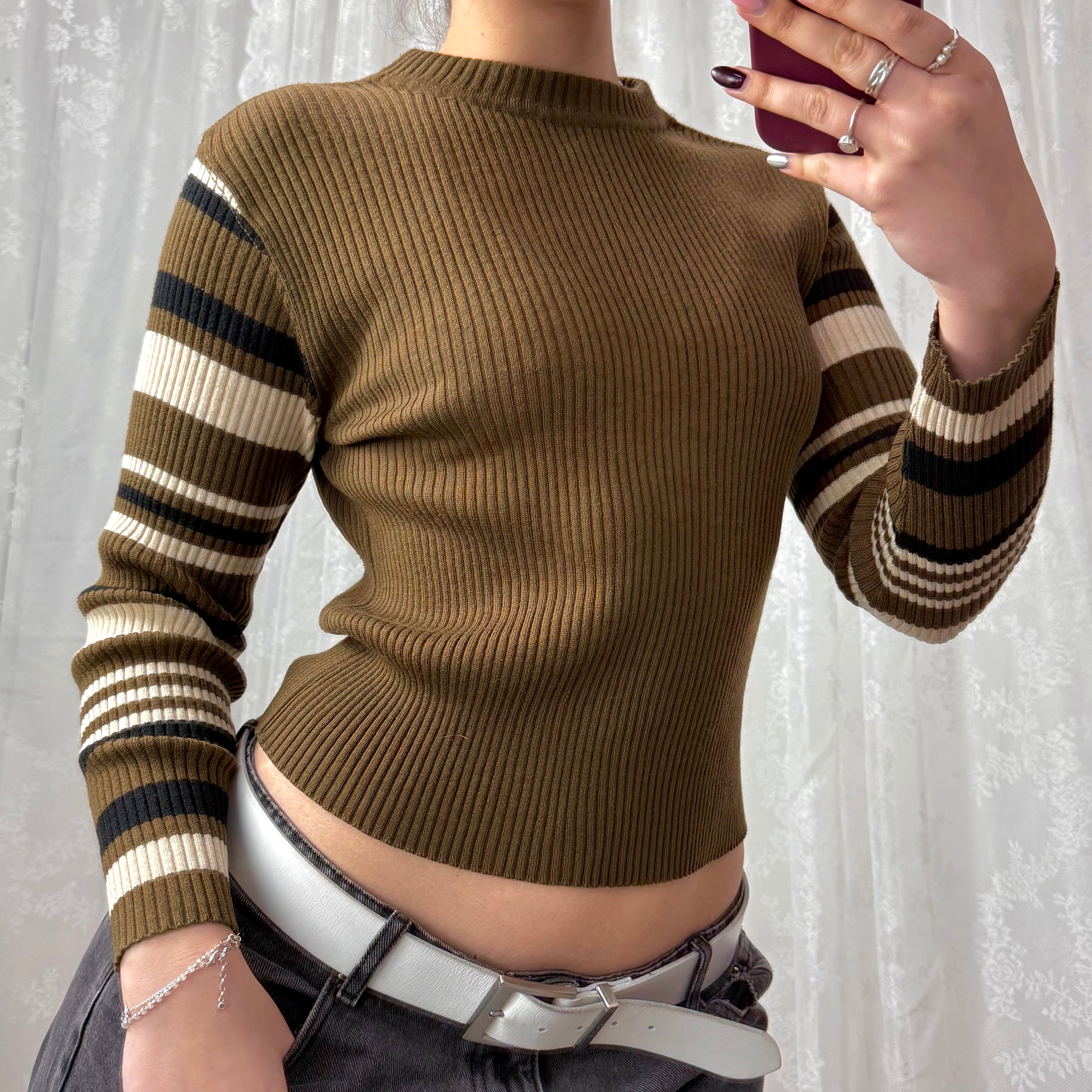 Brown striped sweater
