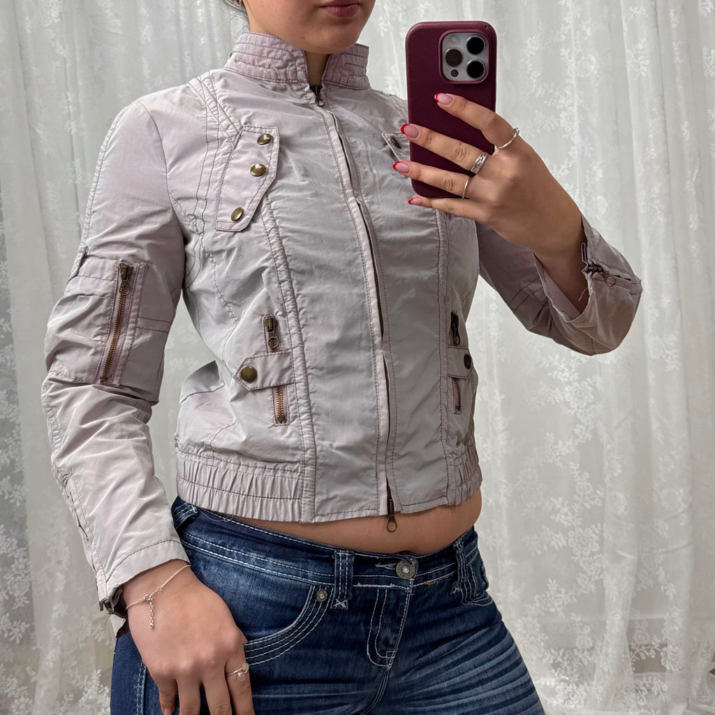 Purple lightweight cargo jacket