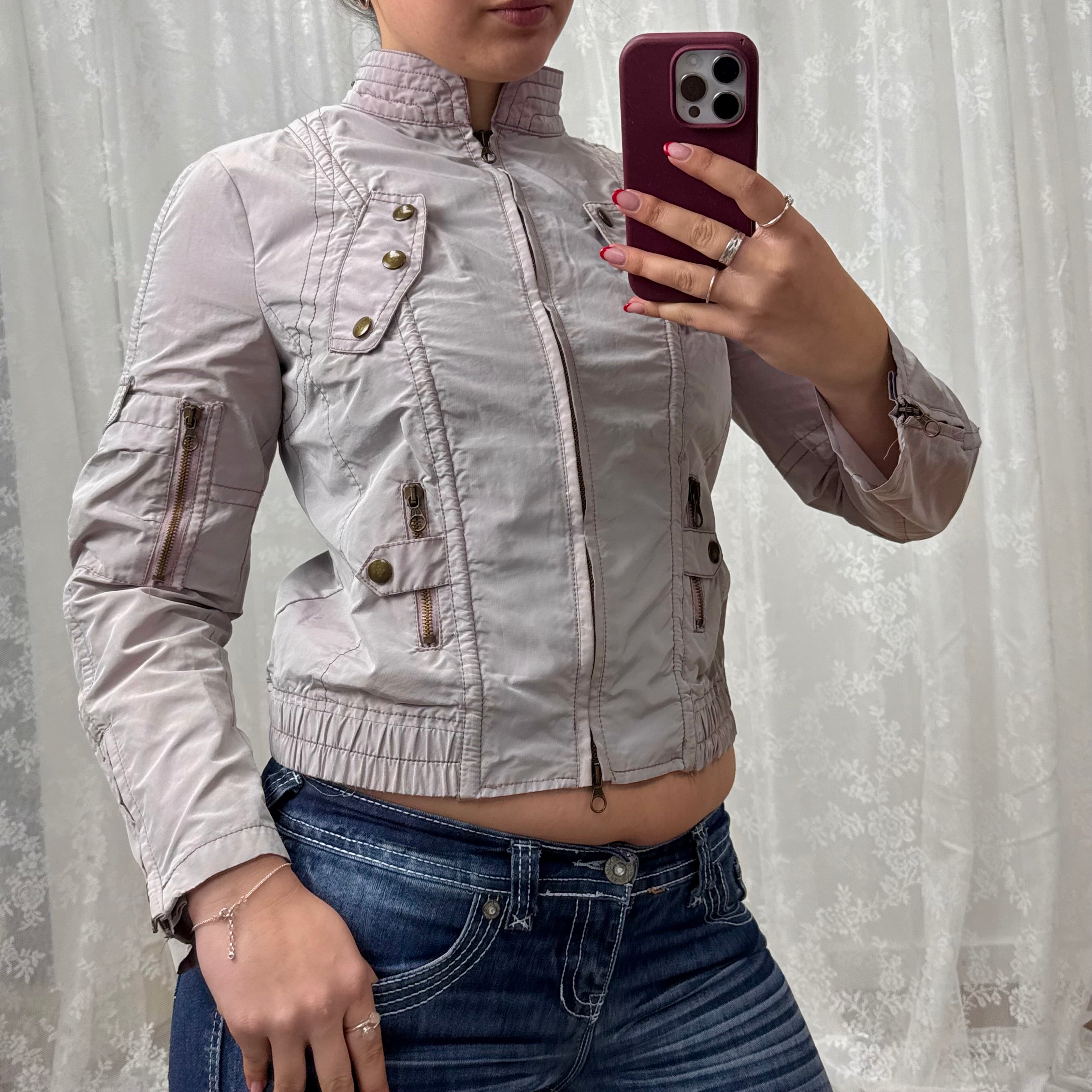 Purple lightweight cargo jacket