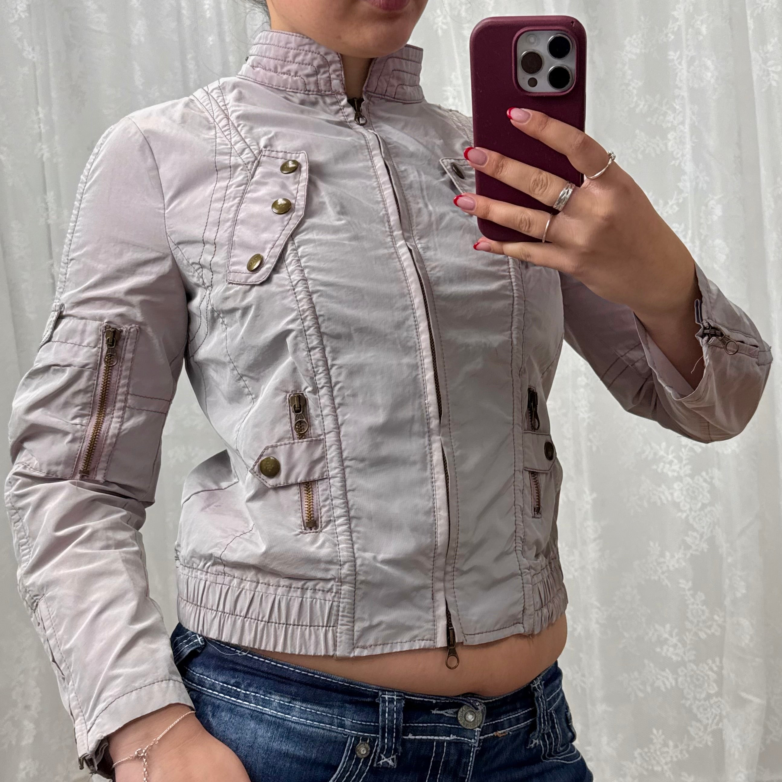 Purple lightweight cargo jacket