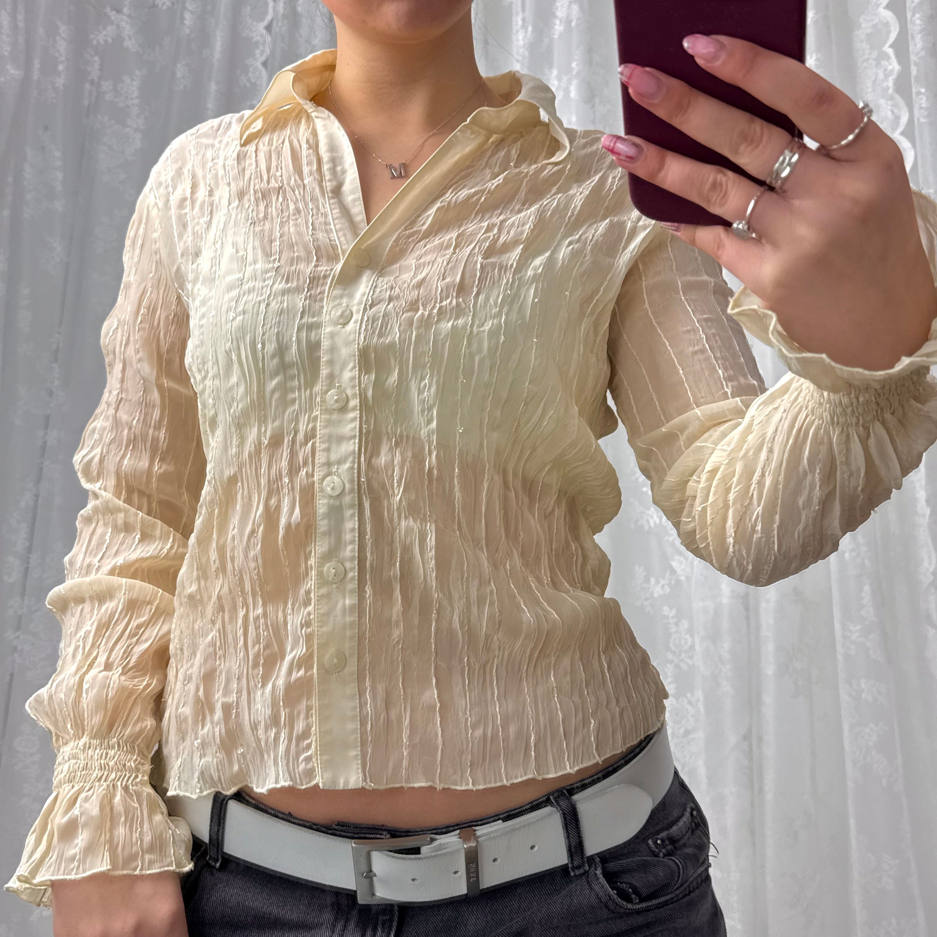 Yellow sequin shirt