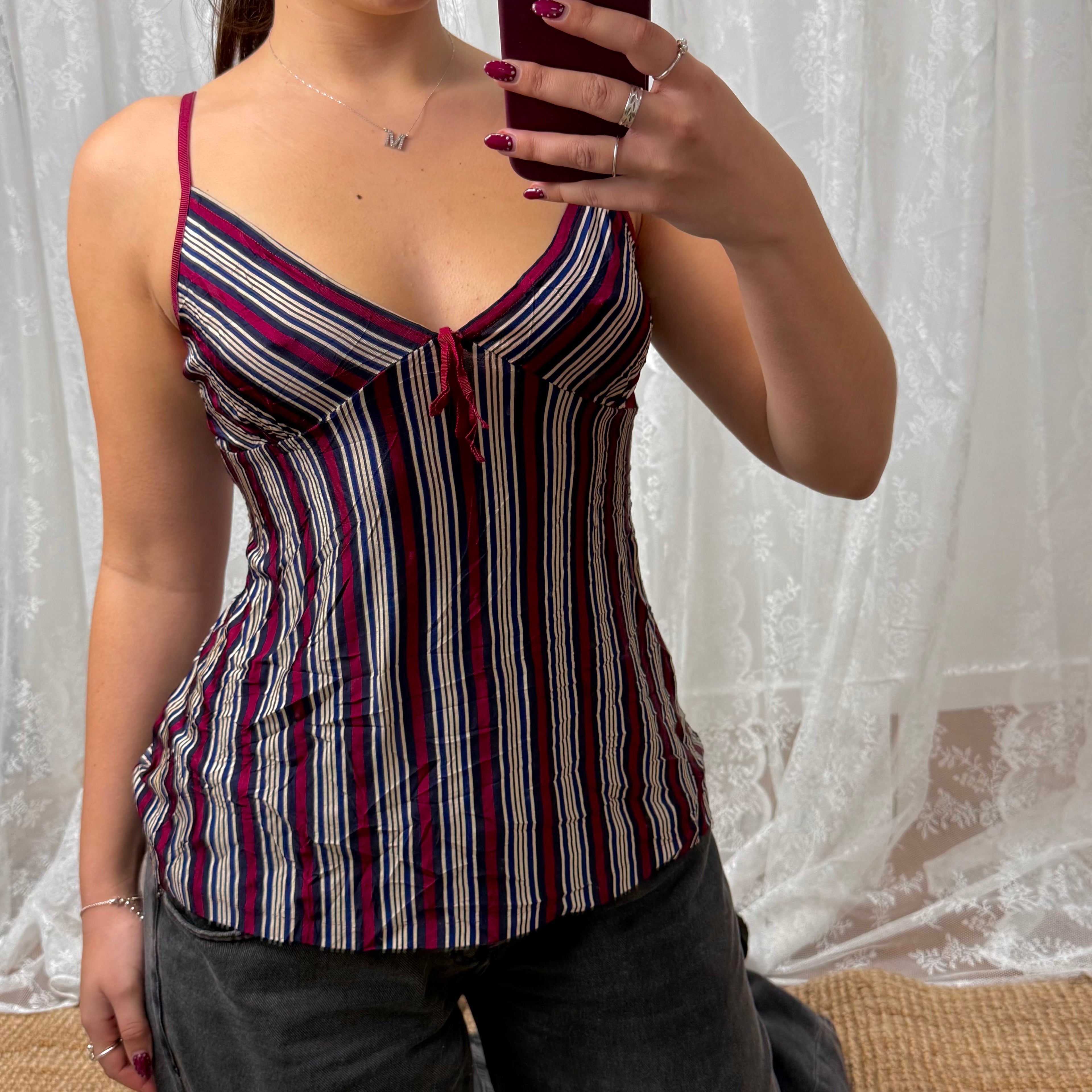 Slinky 2000s striped cami top