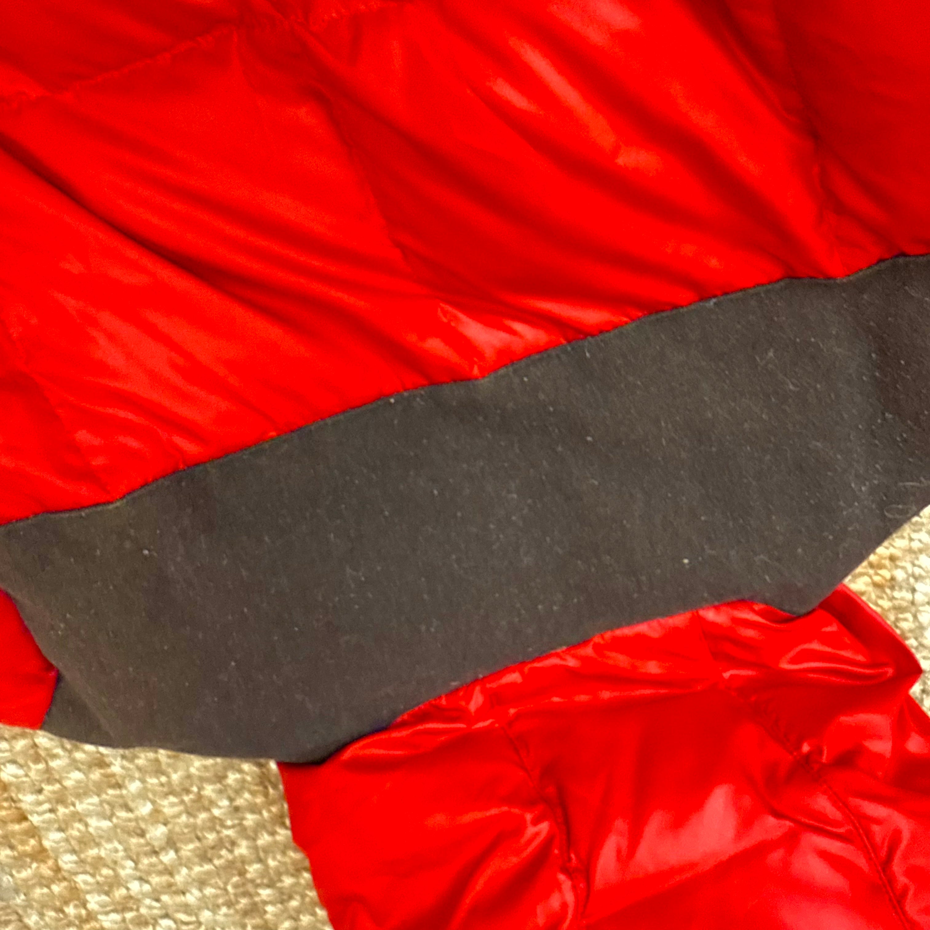 Brown and red puffer jacket