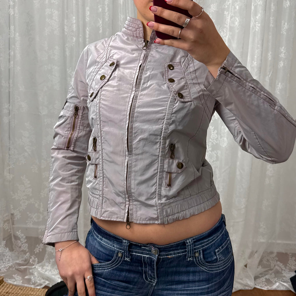 Purple lightweight cargo jacket