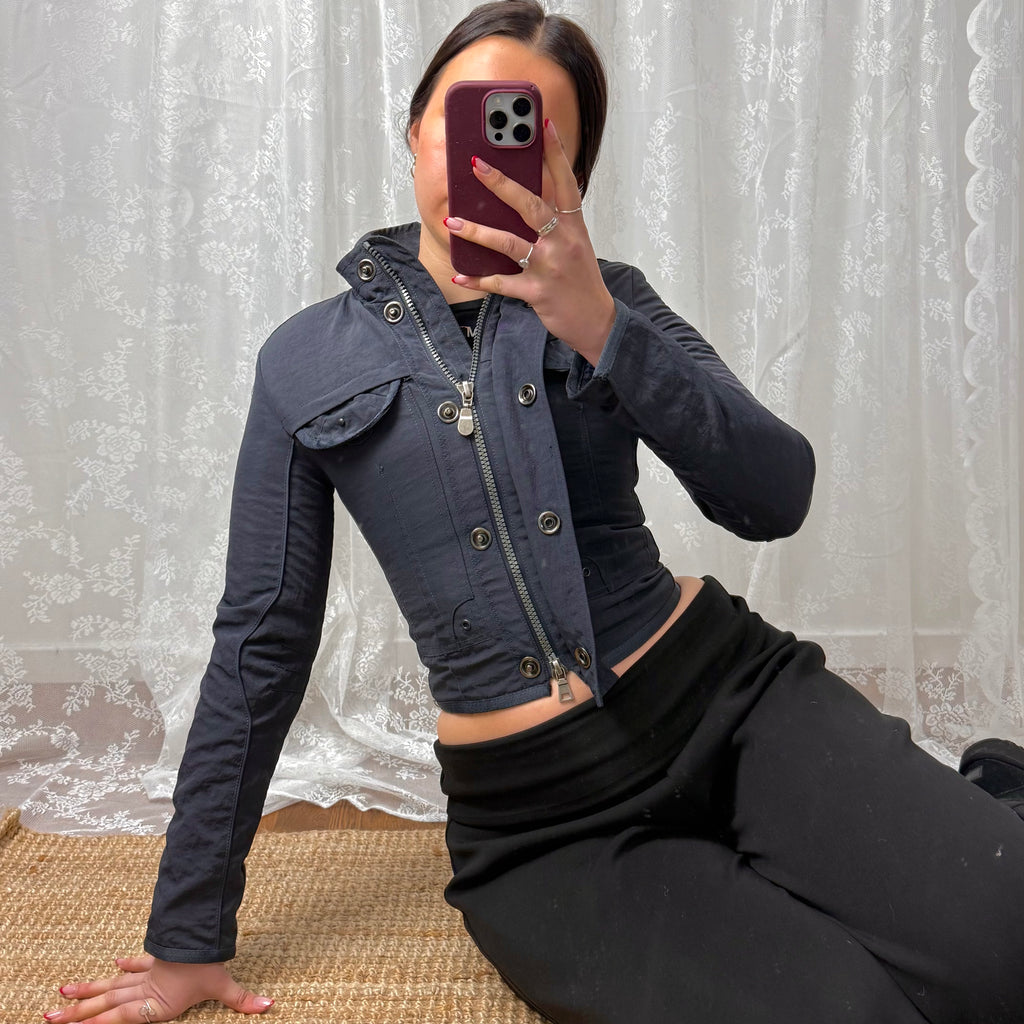 Grey double zip jacket