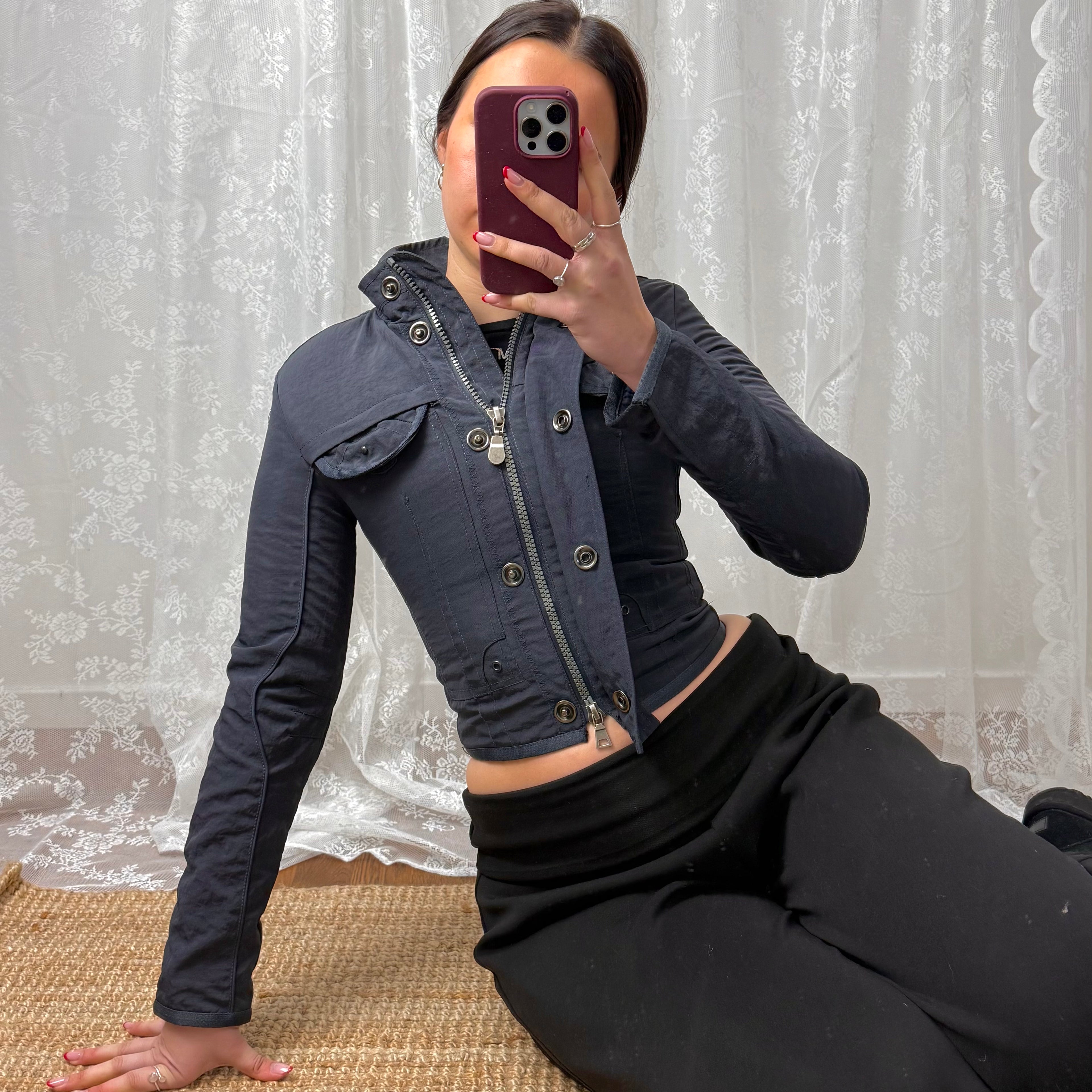 Grey double zip jacket