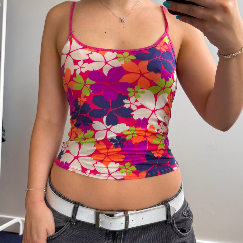 Slinky multicoloured floral tank top