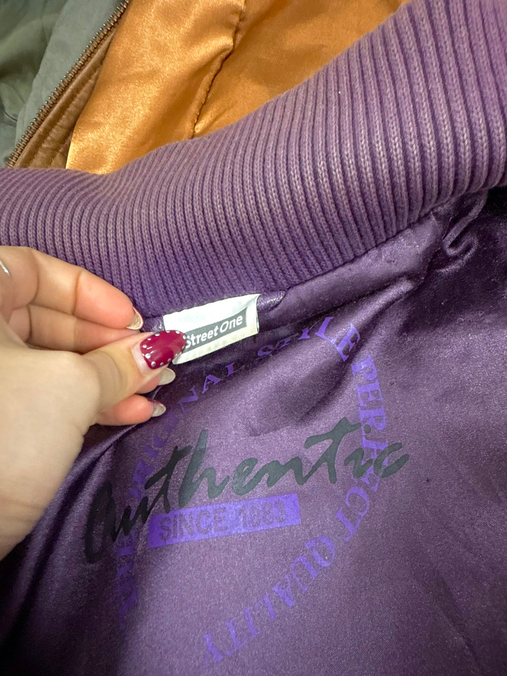 Purple leather bomber jacket