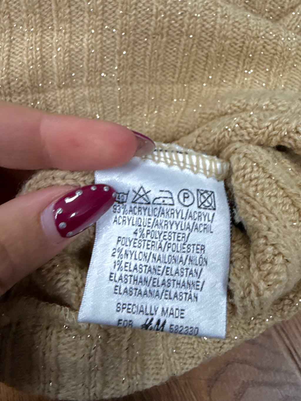 Gold glittery v neck sweater