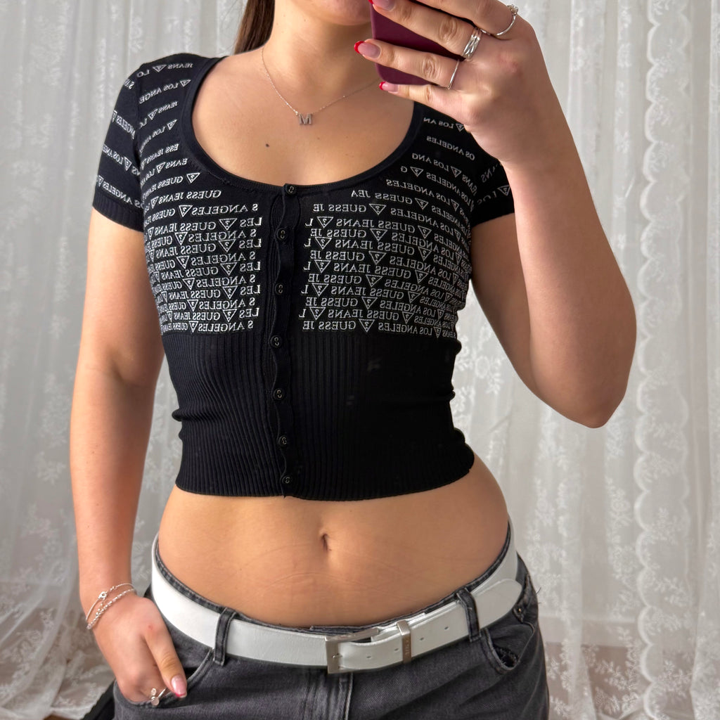 Black and white button up cardigan