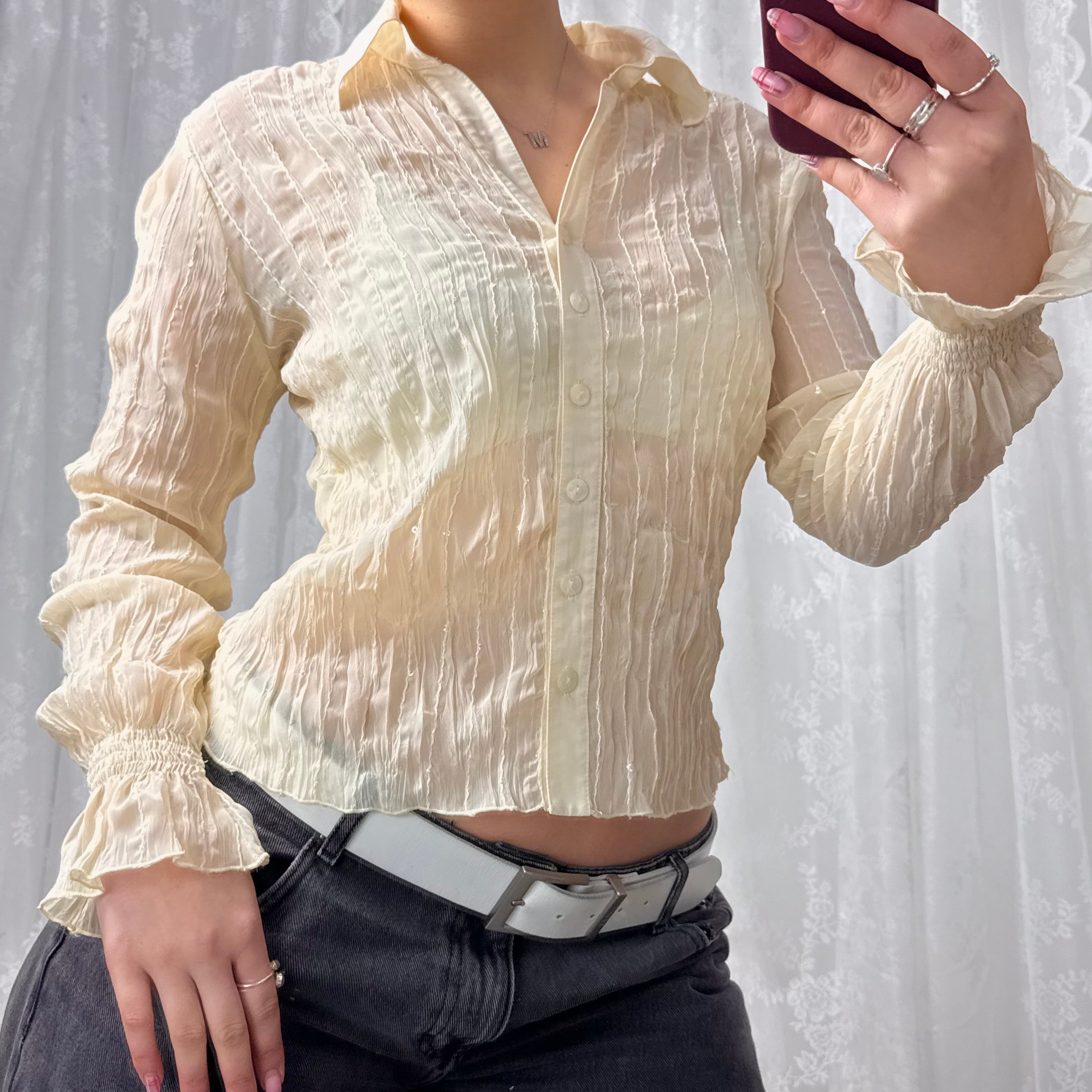 Yellow sequin shirt