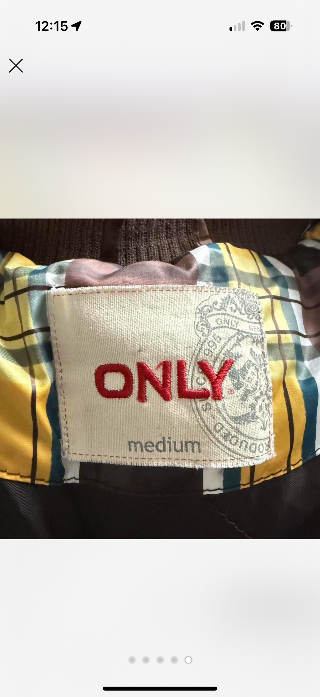 Brown and yellow vintage checkered padded jacket