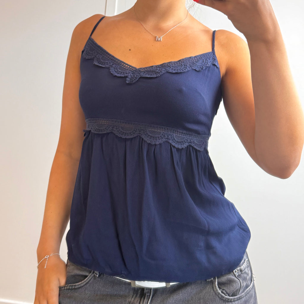 Blue floaty cami top