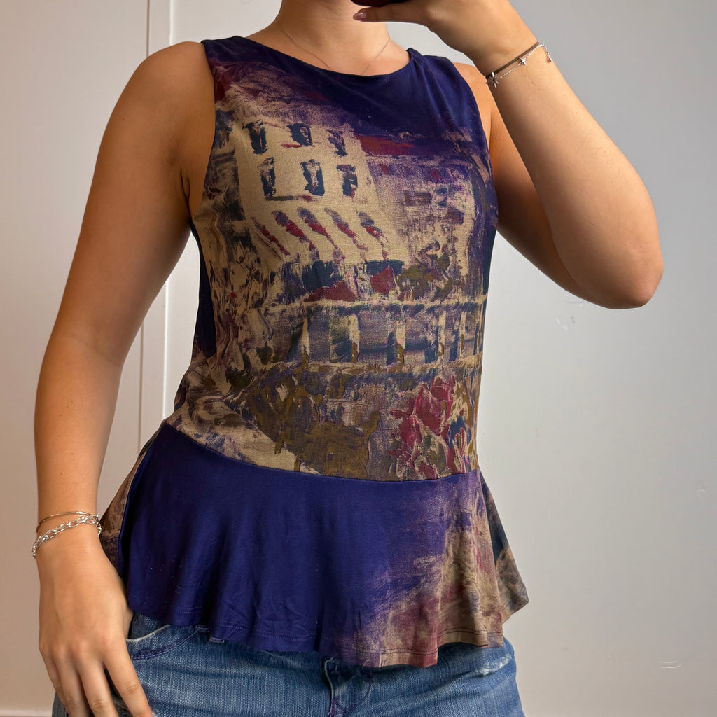 Floaty graphic patterned top