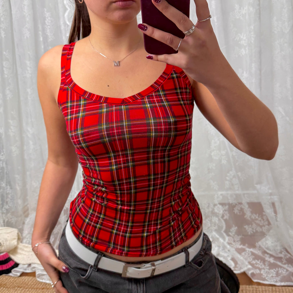 Red checkered cami top