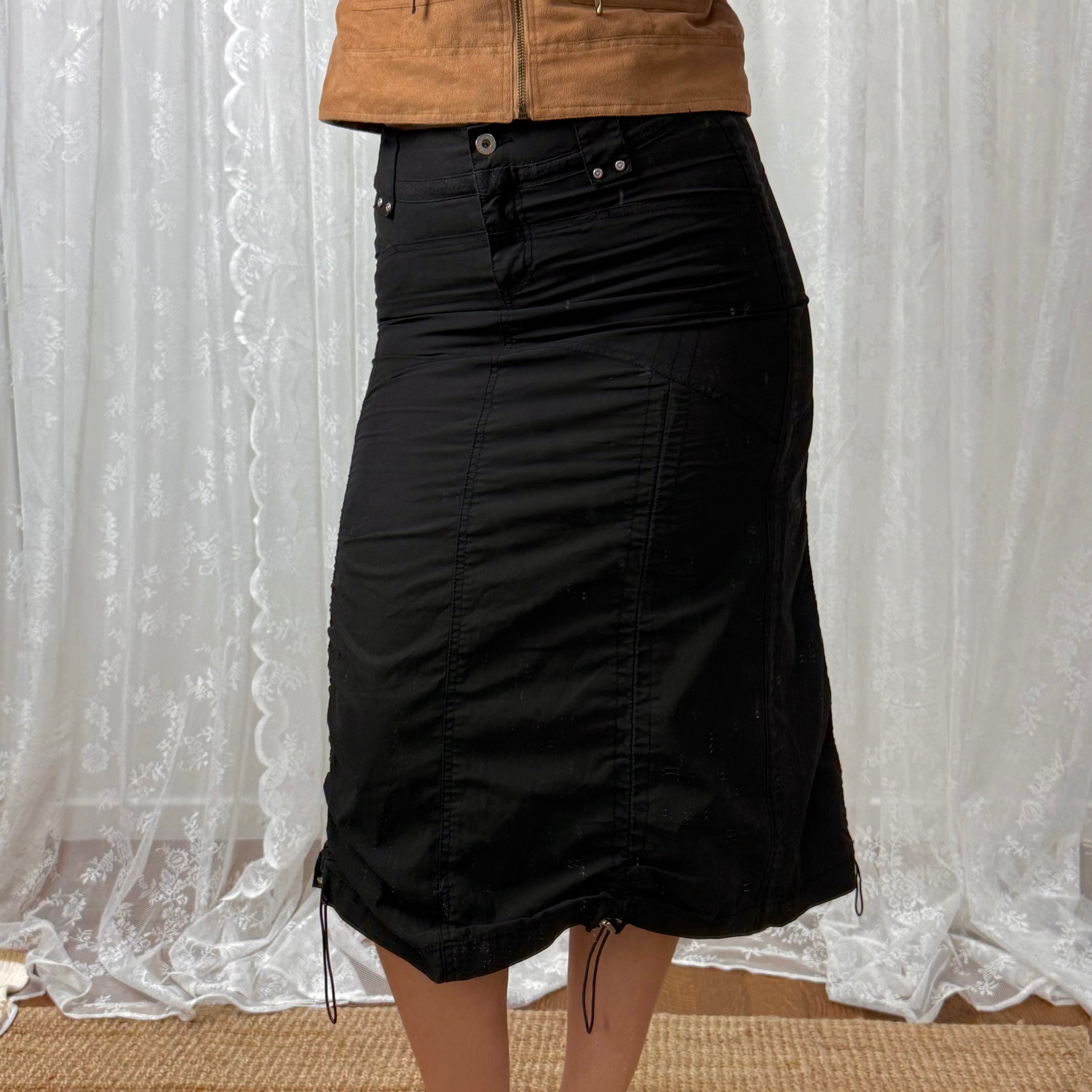 Black cargo skirt