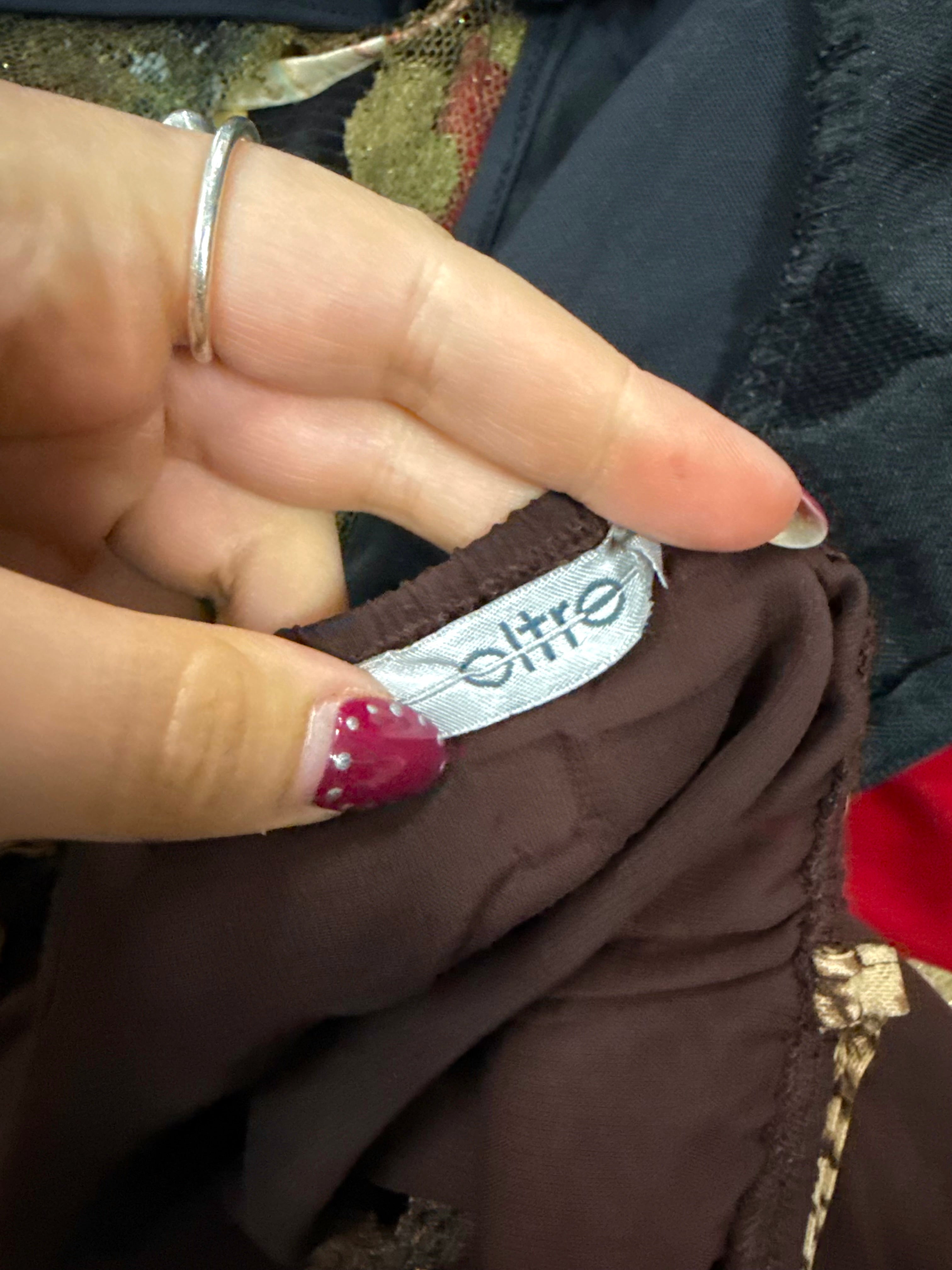 Gold and brown sequin floaty cami top