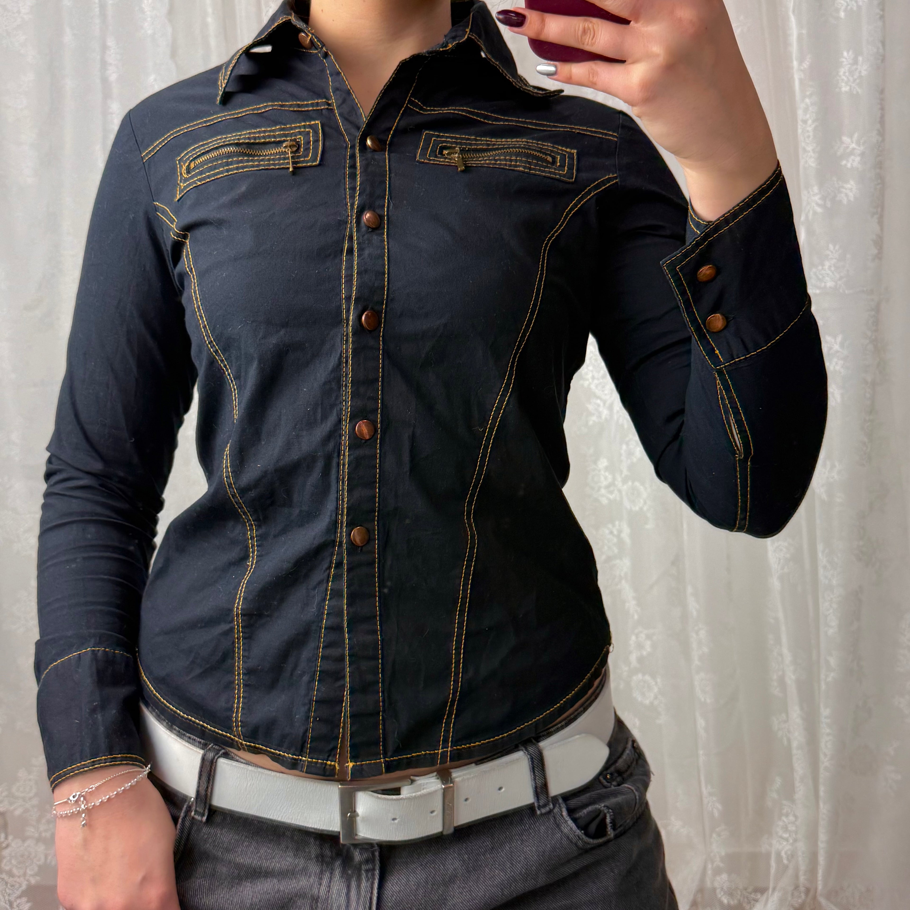 Blue button up shirt