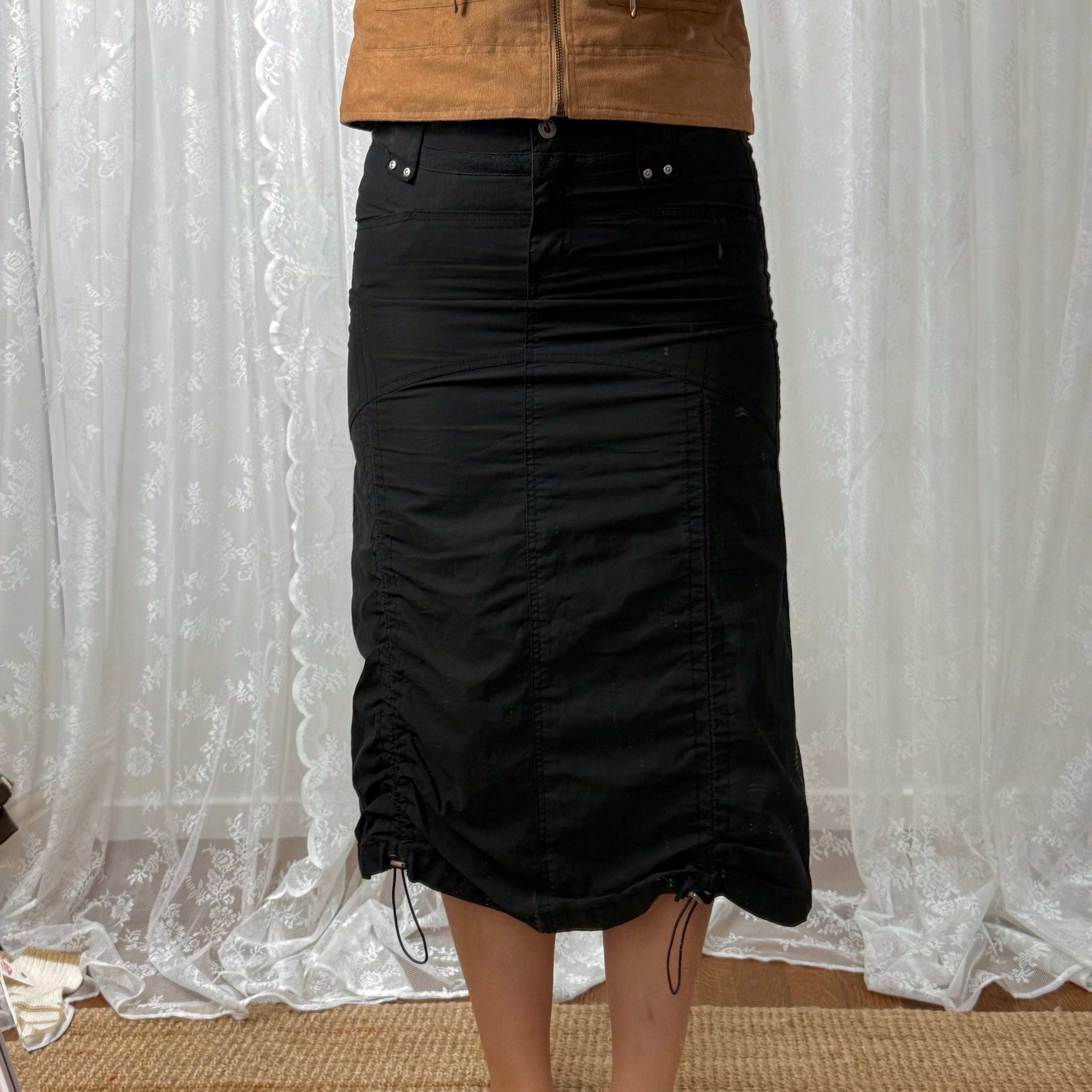 Black cargo skirt