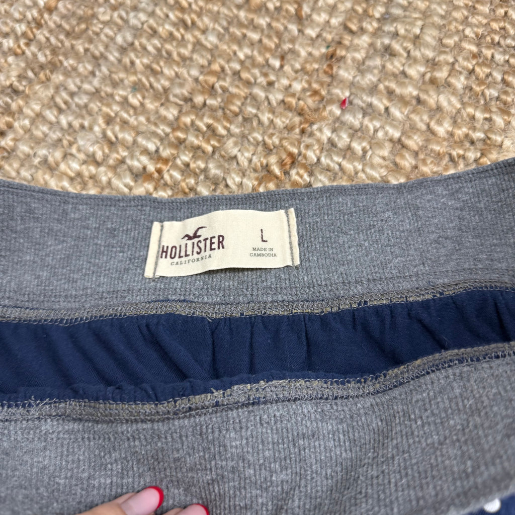 Blue and white polka dot ruffle skirt