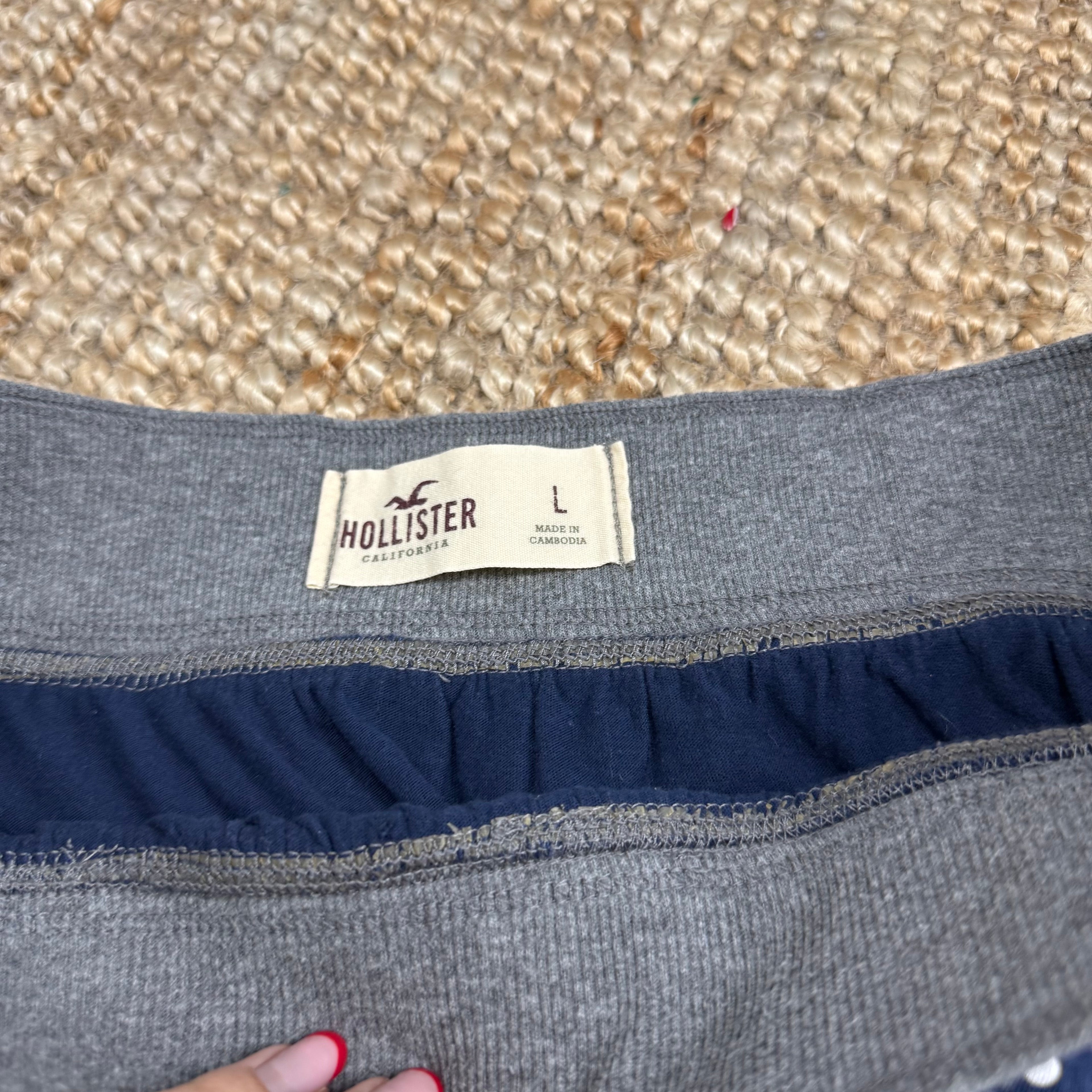 Blue and white polka dot ruffle skirt