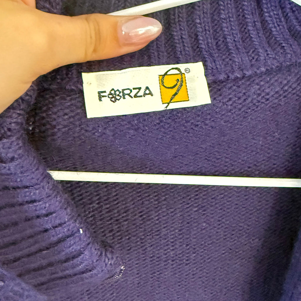 Purple double zip detailed sweater